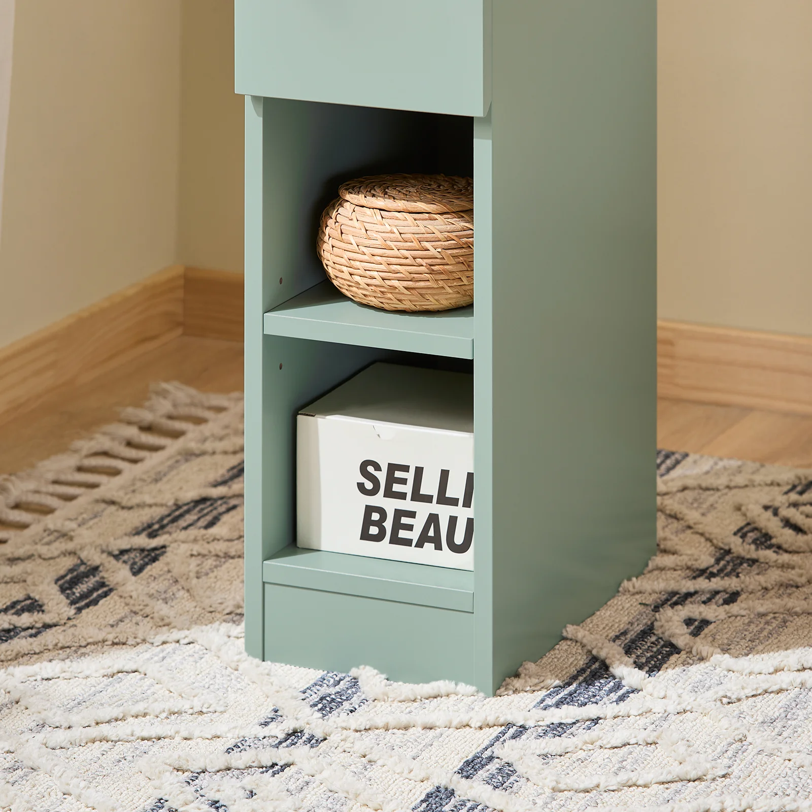 SoBuy FBT111-GR Mesita de Noche con 1 cajón Verde 20 x 35 x 61 cm - Image 9