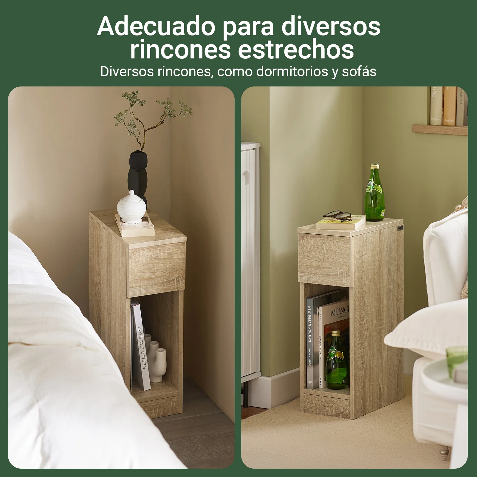 SoBuy FBT111-N Mesita de Noche con 1 cajón Madera Natural - Image 7