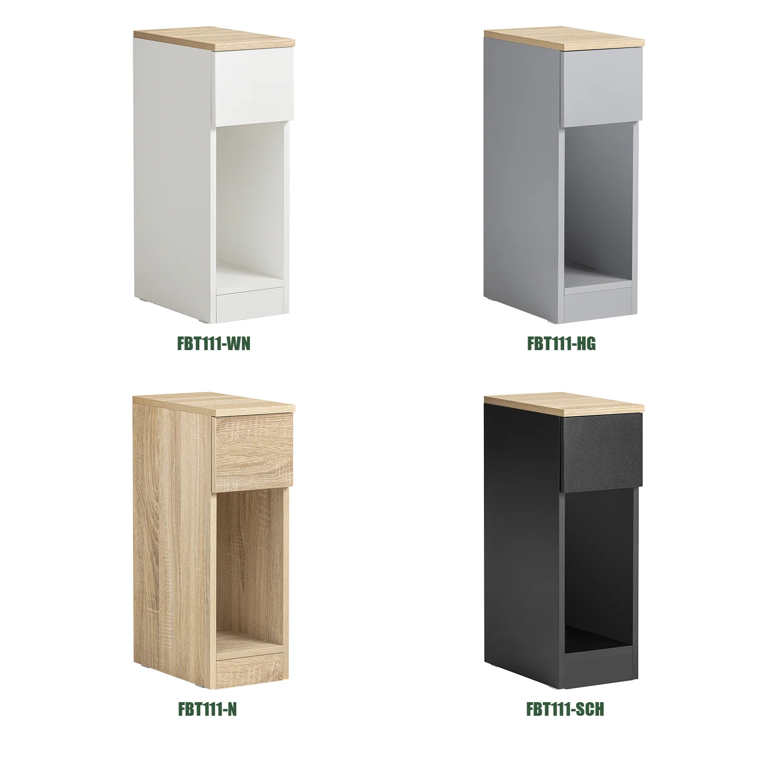 SoBuy FBT111-Nx2 Set de 2 Mesitas de Noche con 1 cajón Madera Natural - Image 9