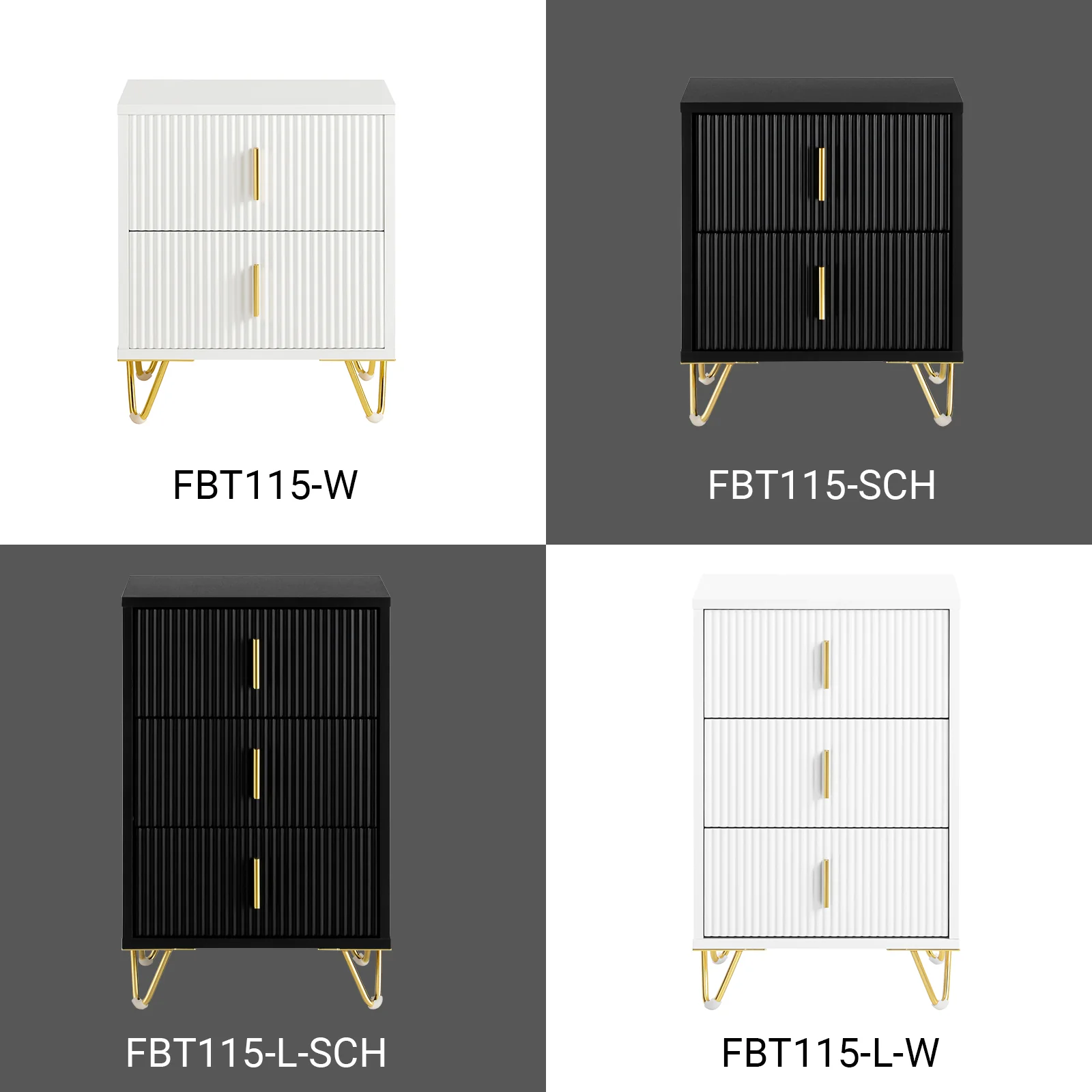 SoBuy FBT115-Wx2 Set de 2 Mesitas de Noche para Dormitorio y Salon Blanca - Image 10