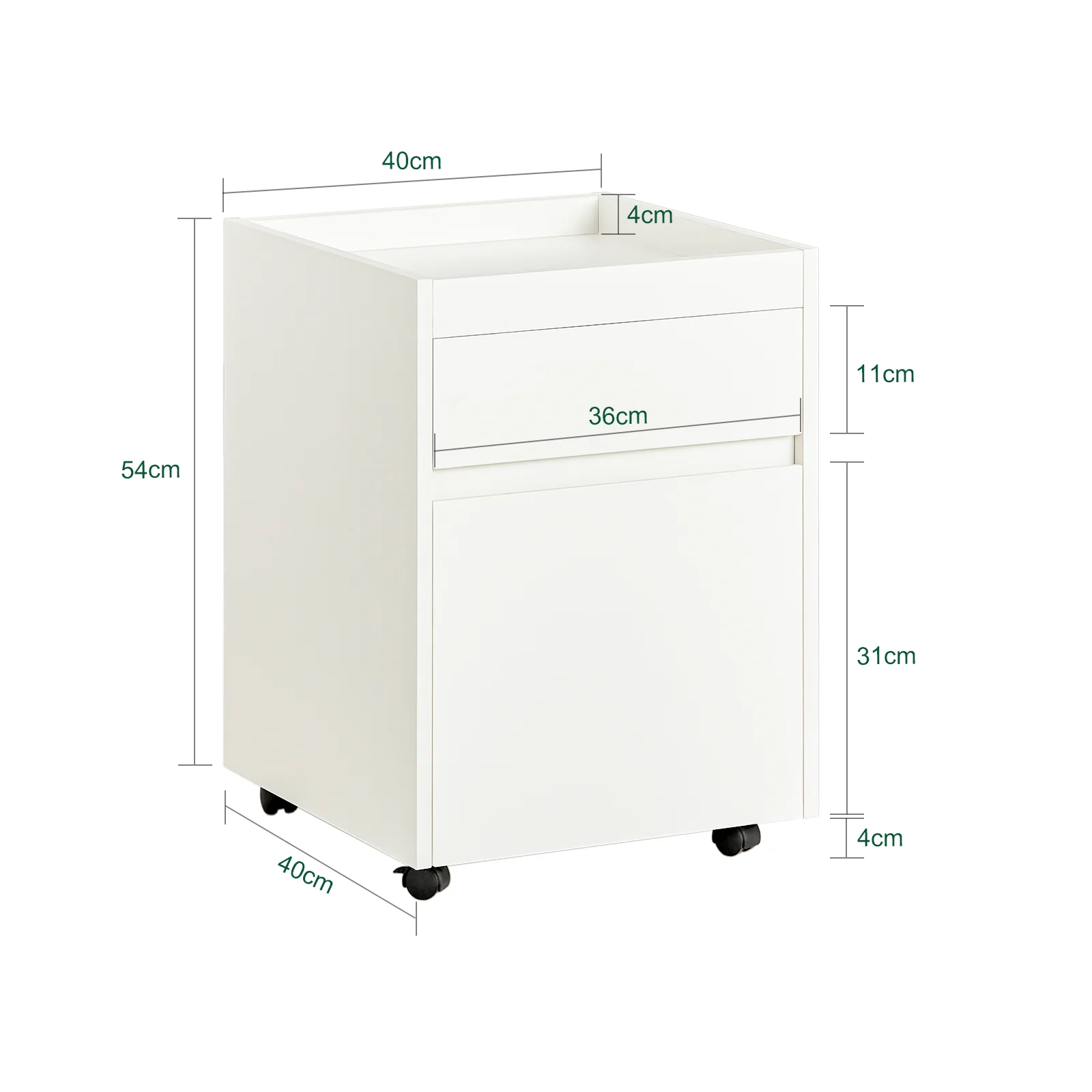 SoBuy FBT121-W Archivador de Oficina Casa con 2 Cajones - Image 3