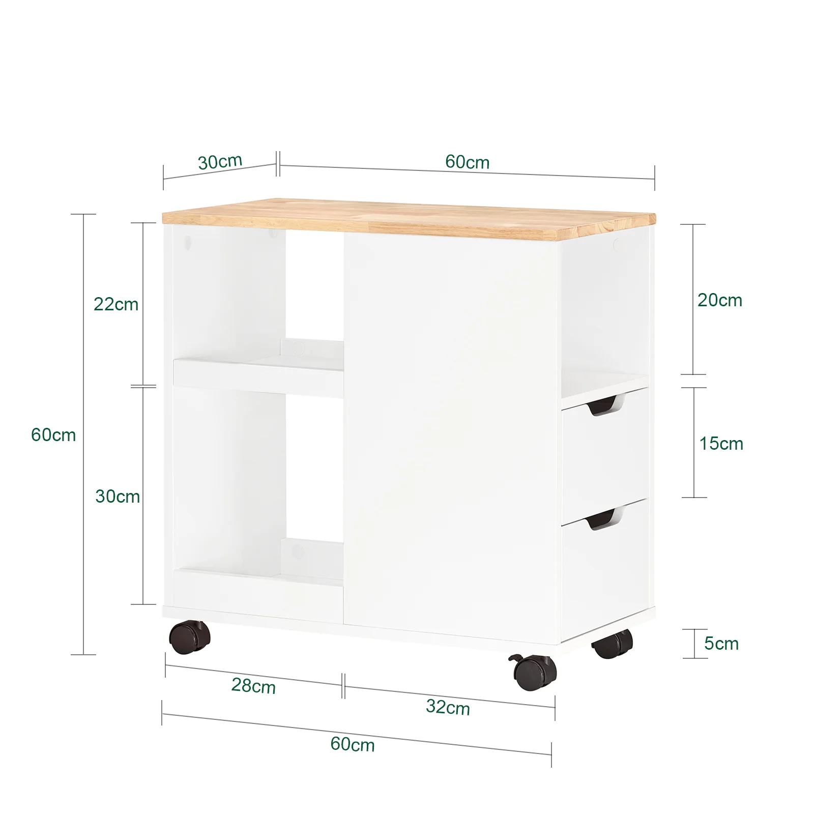 SoBuy FBT130-WN Soporte para Impresora de archivador Blanco - Image 3
