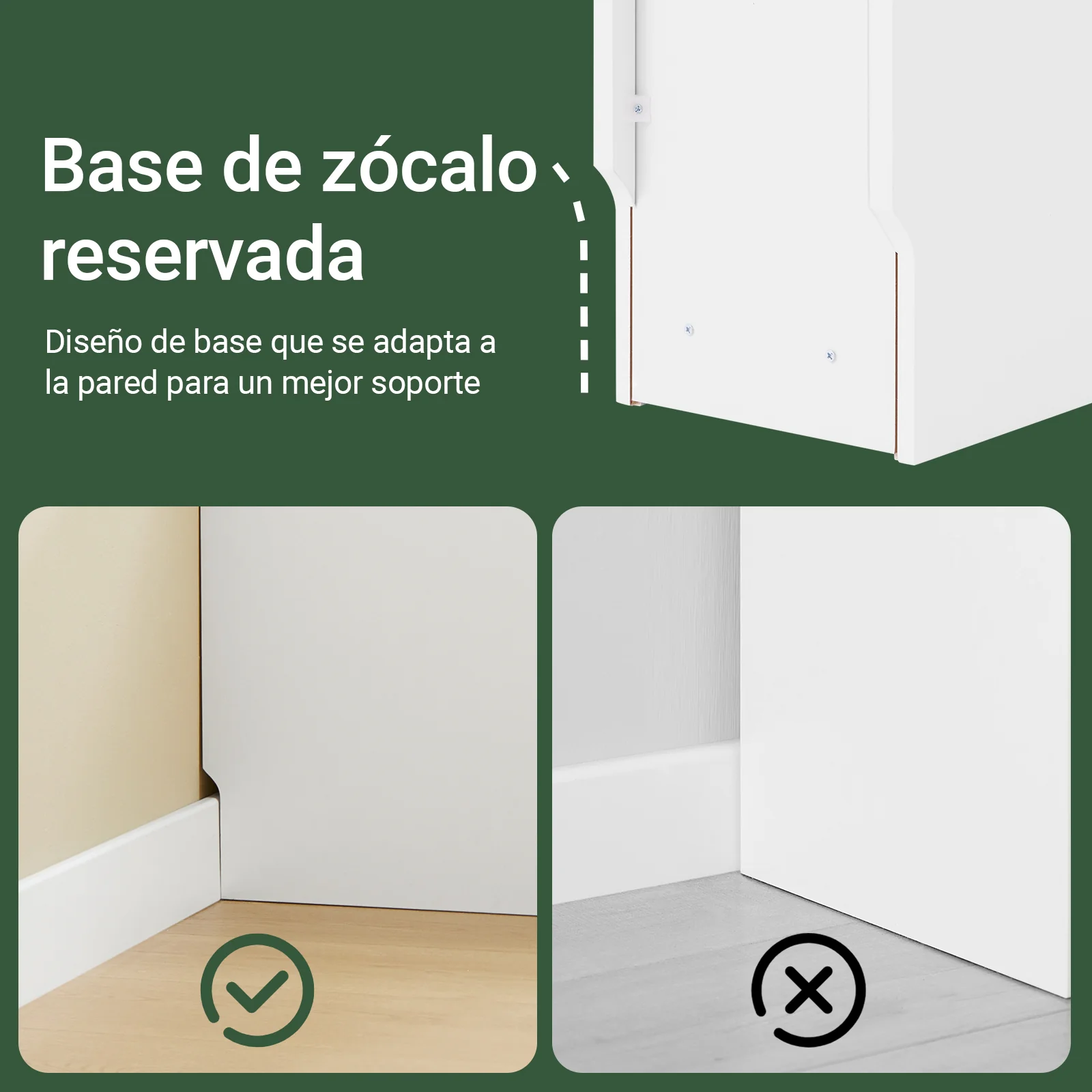 SoBuy FBT162-WN Mesitas de Noche con 3 compartimentos Blanco y Madera 25 x 65 x 60 cm - Image 7