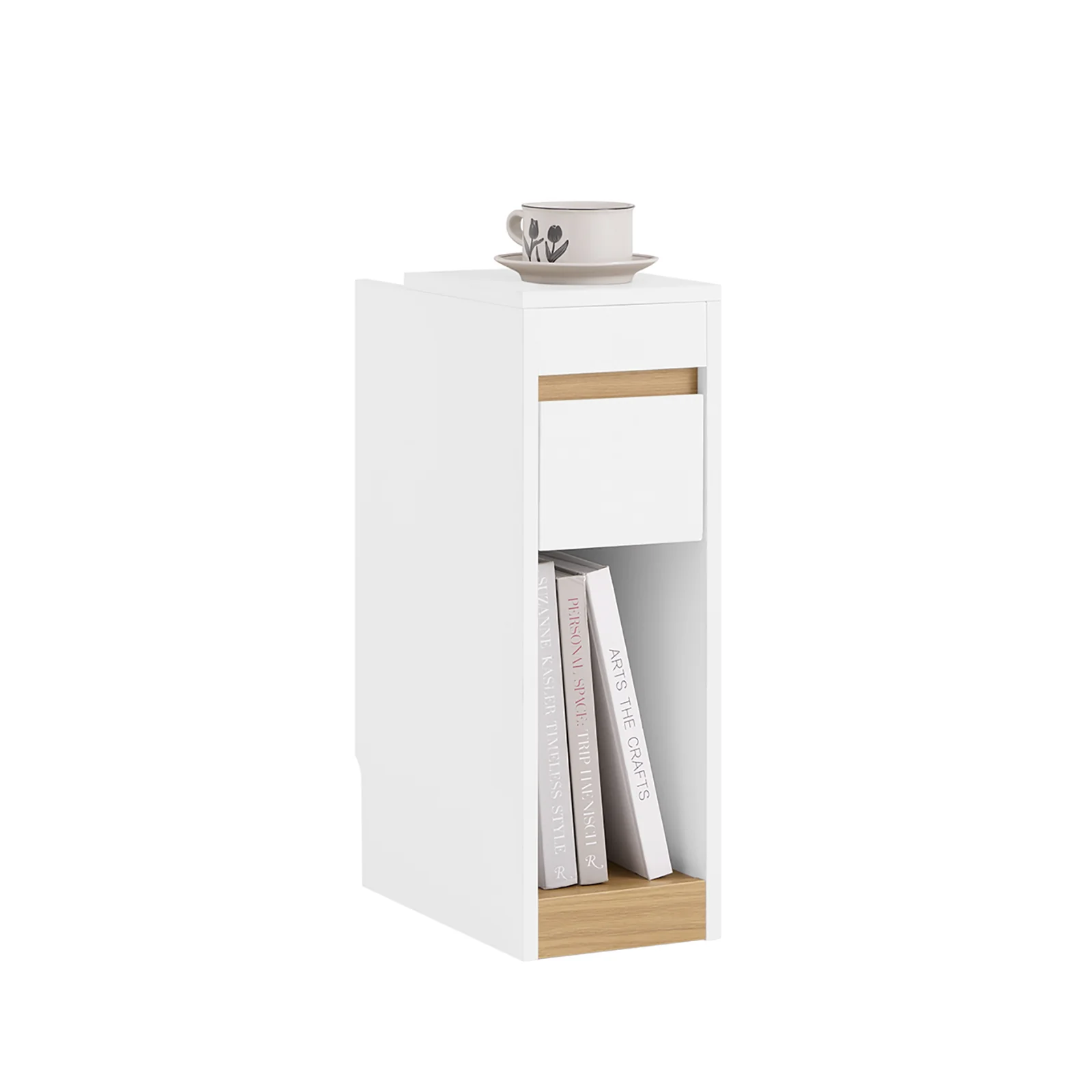 SoBuy FBT163-WN Mesitas de Noche con Cajón y Tapa Removible 20 x 35 x 60 cm