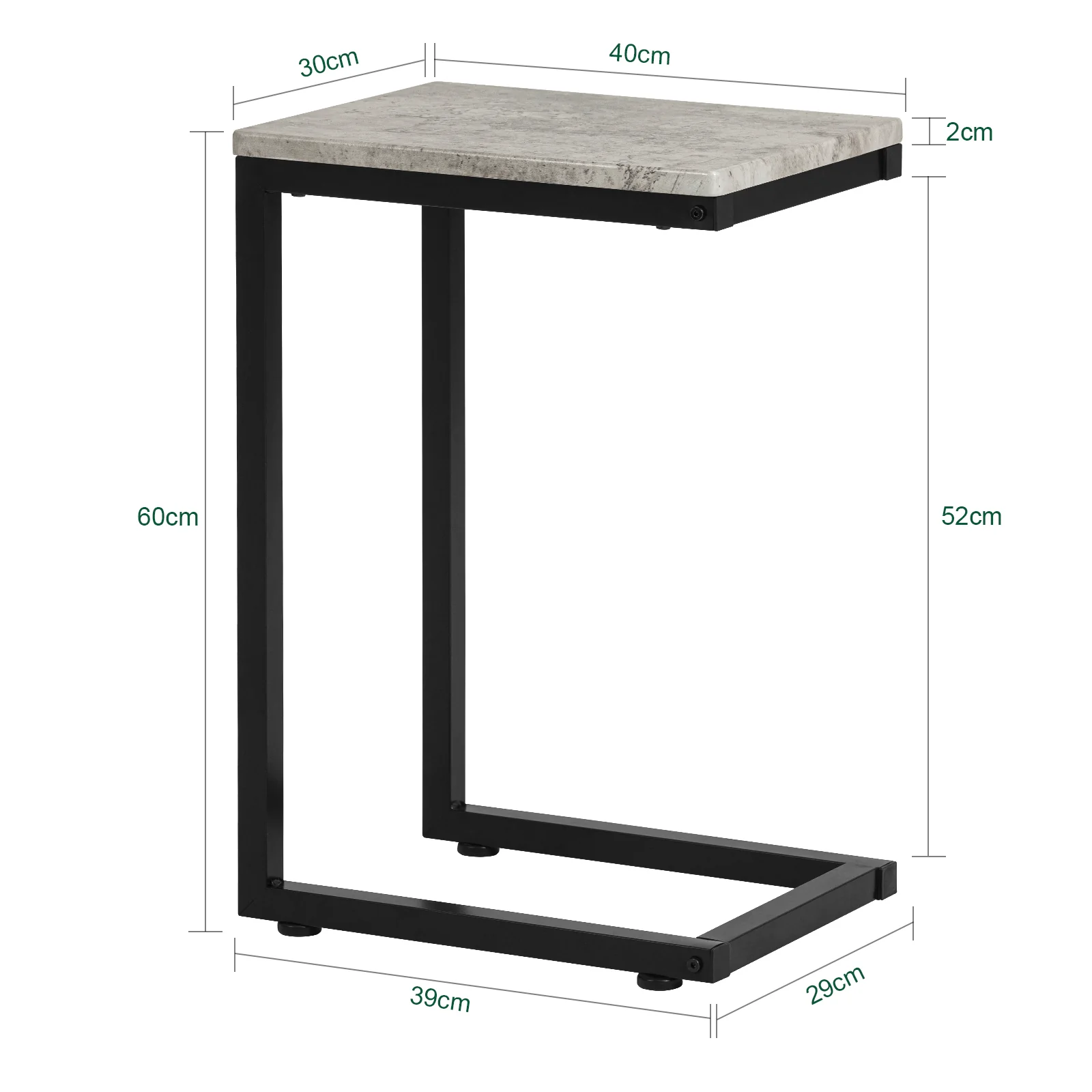 SoBuy FBT44-HG Mesa Auxiliar para Sofá Gris - Image 3