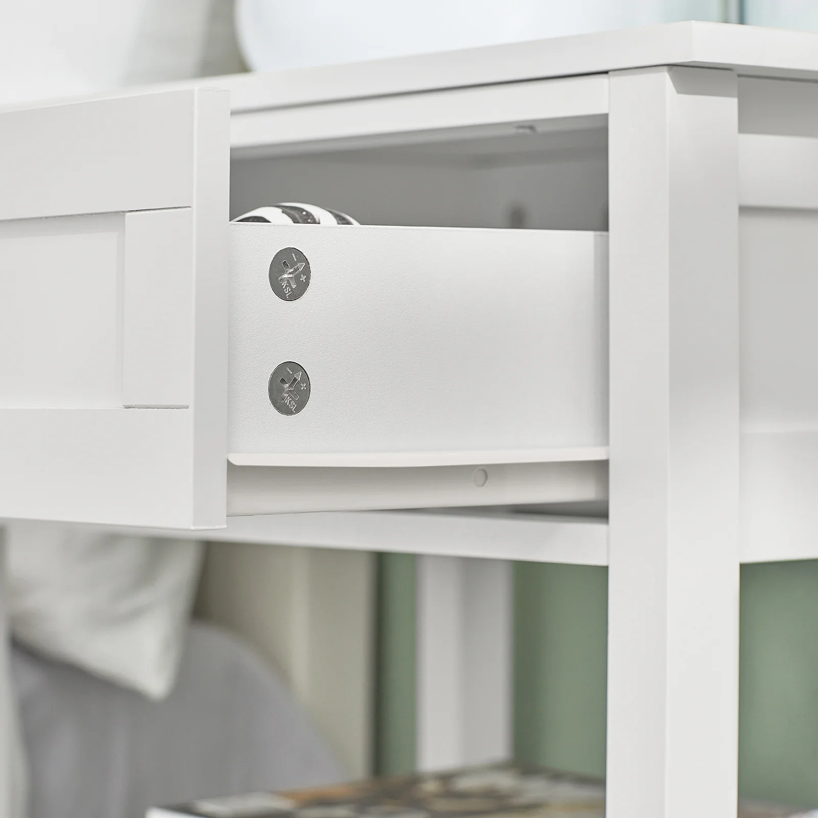 SoBuy FBT46-Wx2 Set de 2 Mesas auxiliares con 1 cajón Blanco - Image 8
