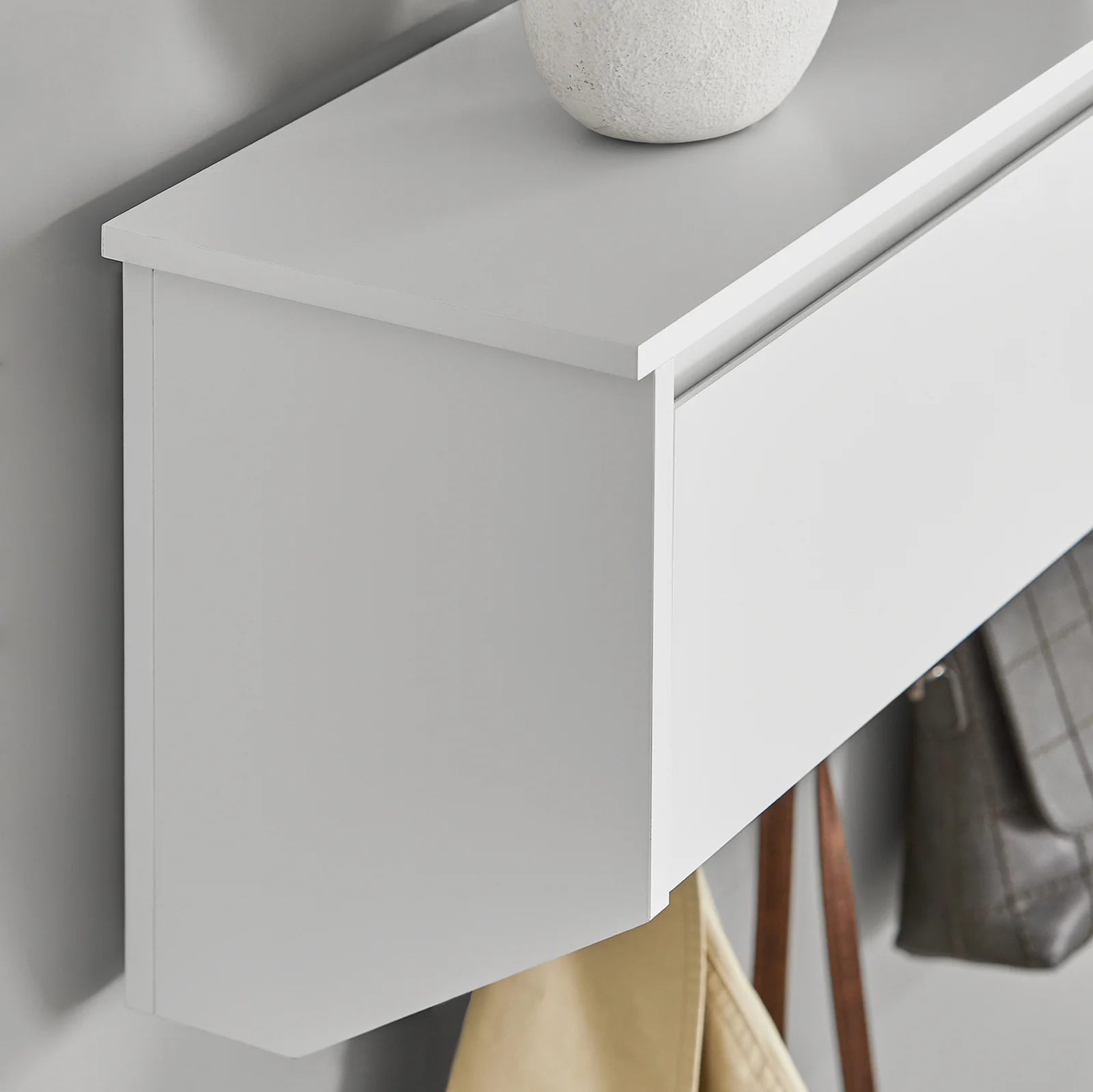 SoBuy FHK24-W Perchero de Pared con 2 Puertas y 5 Ganchos - Image 6