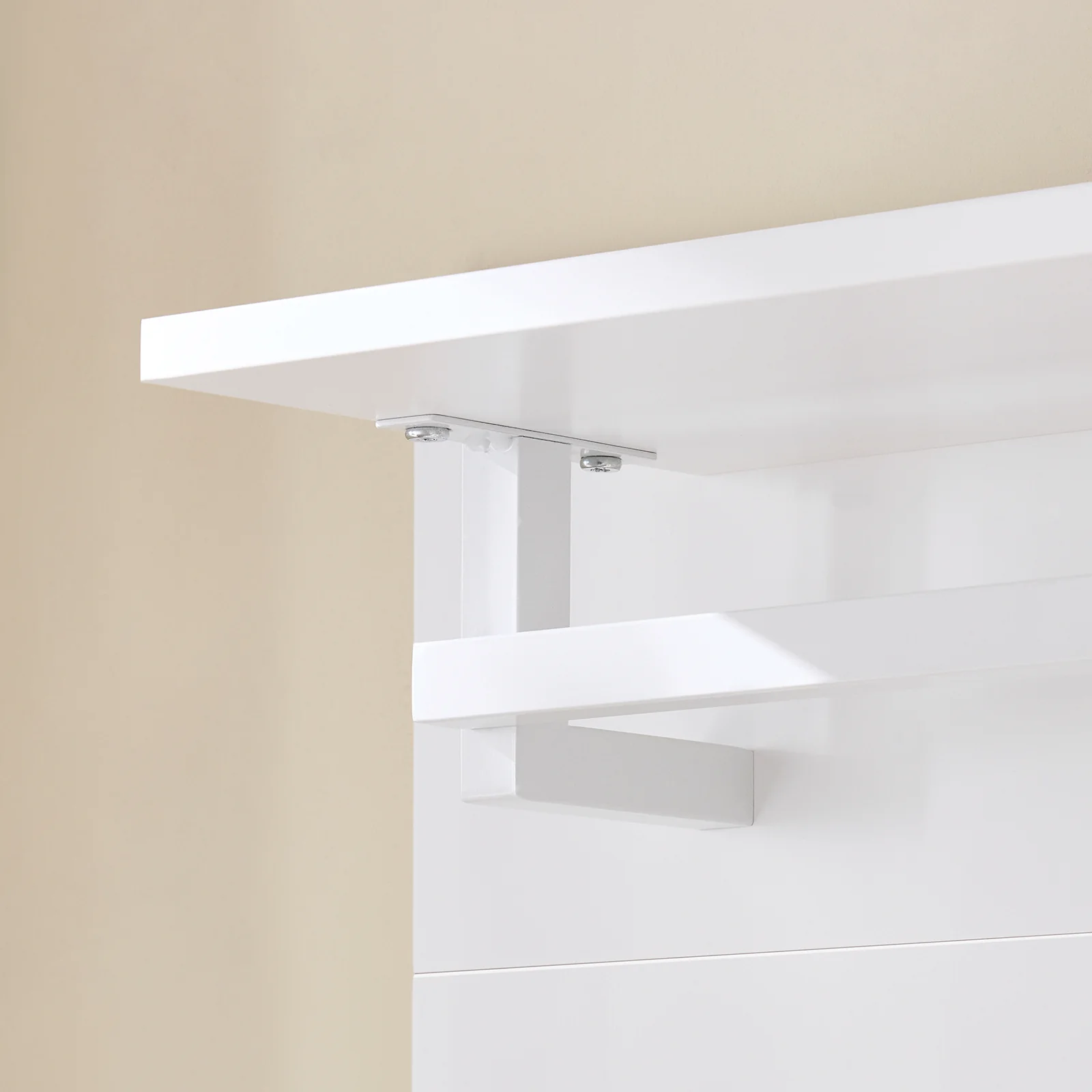 SoBuy FHK36-W Estante de Pared con 4 Ganchos Blanco 100 x 70 cm - Image 6
