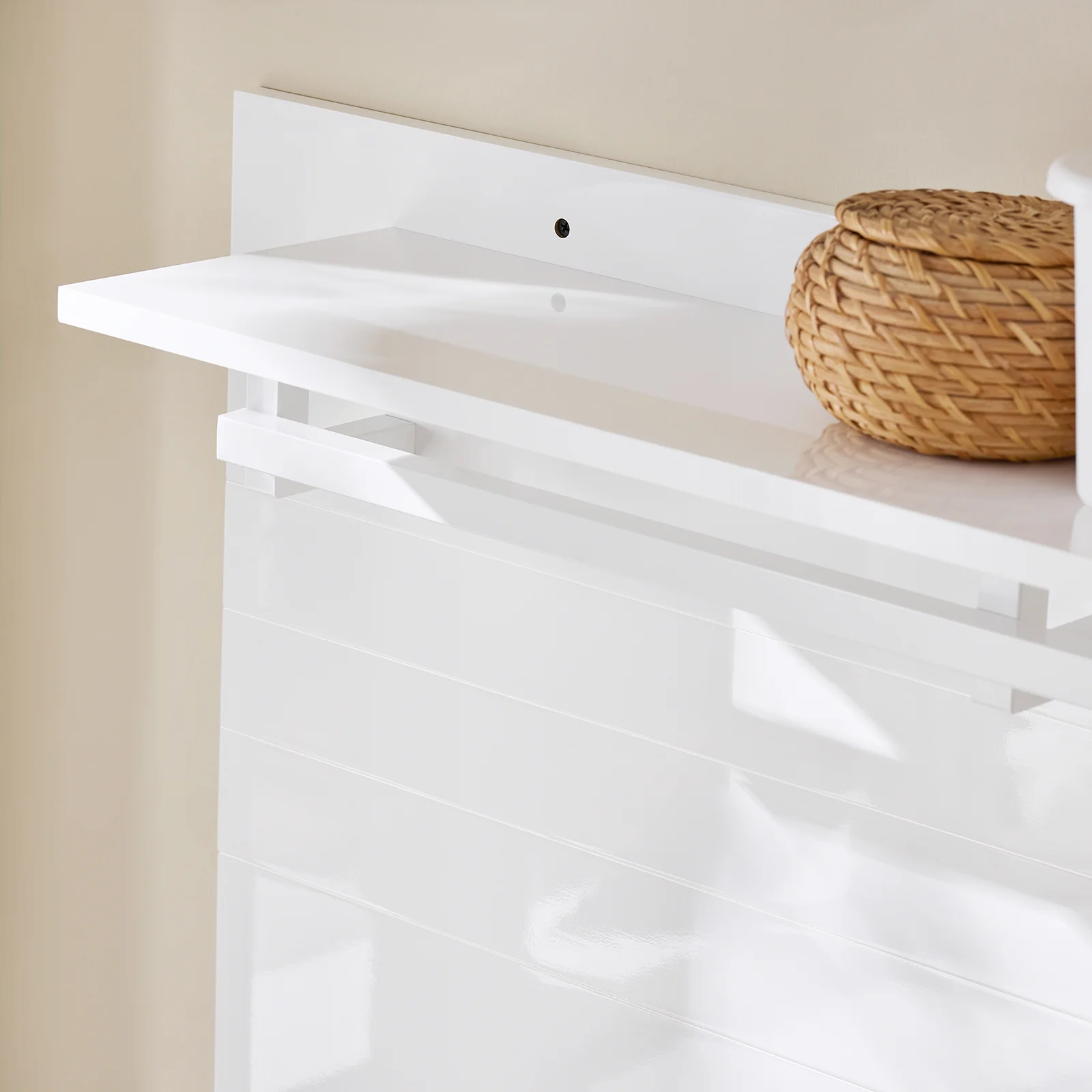 SoBuy FHK36-W Estante de Pared con 4 Ganchos Blanco 100 x 70 cm - Image 7