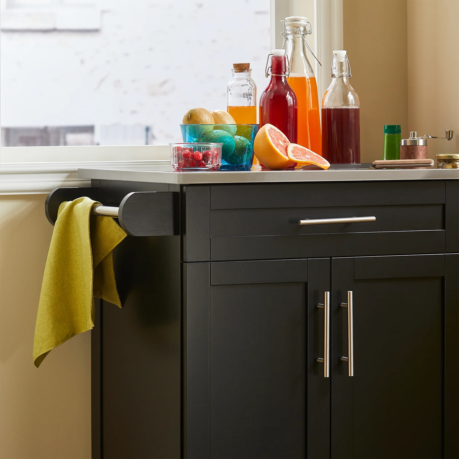 SoBuy FKW110-SCH Carro de Cocina Multiusos con puerta y cajón Tablero de acero inoxidable - Image 6