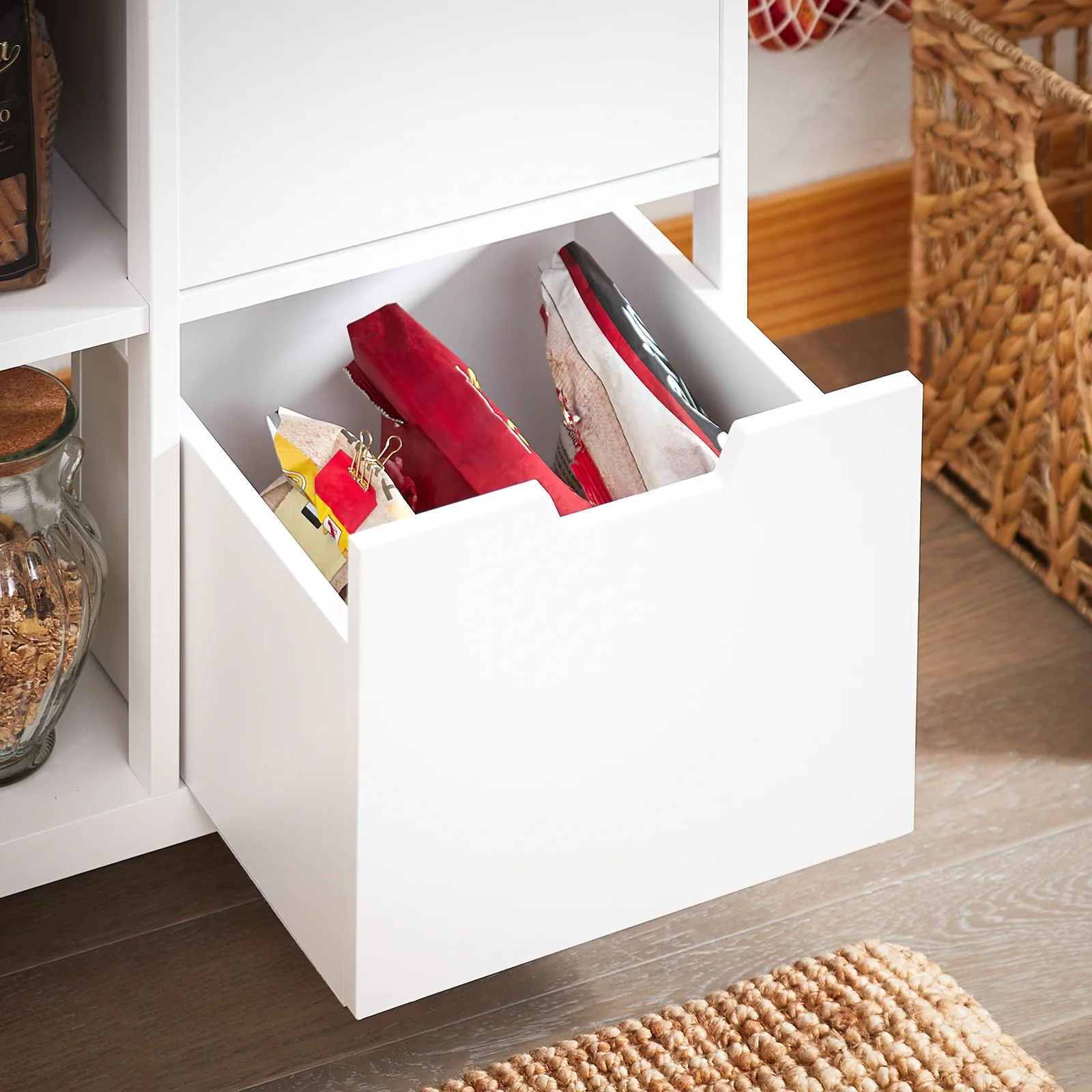 SoBuy FKW111-WN Carro de Almacenamiento con 2 Cajones y 3 Estantes Blanco - Image 8