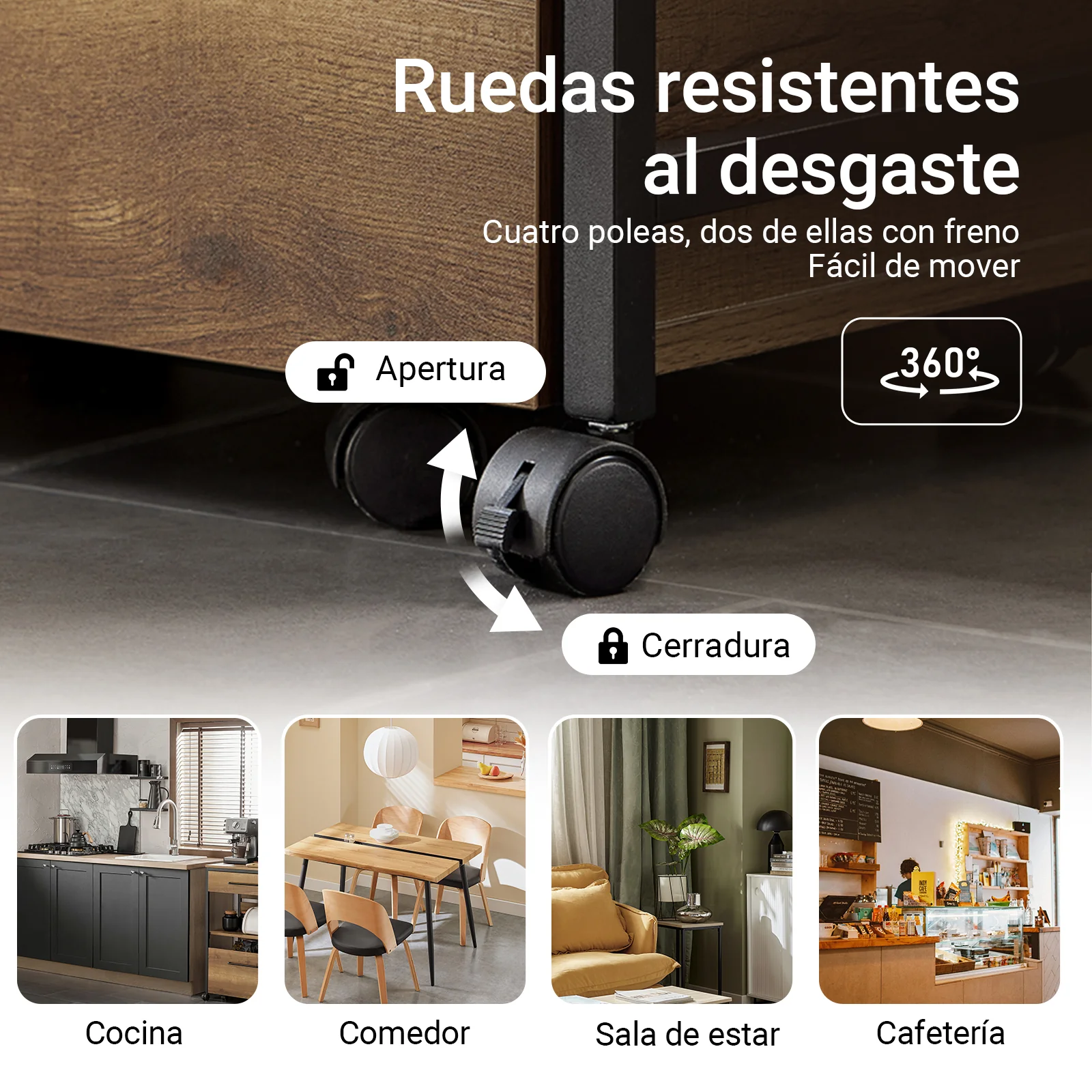 SoBuy FKW118-PF Carro de Cocina con 1 cajón móvil Madera Vintage - Image 5