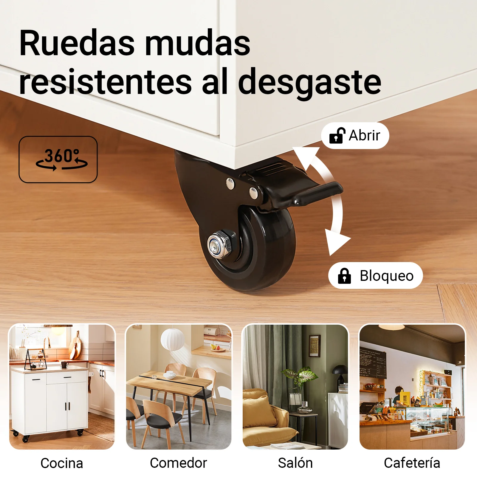 SoBuy FKW126-WN Carro Multiusos de Servicio con 3 puertas y 1 Toallero Blanco 105 x 46 x 92 cm - Image 6