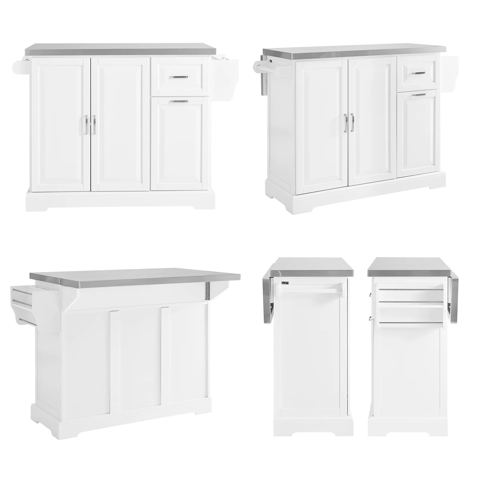 SoBuy FKW128-ST Isla de Cocina con Ruedas Carro de Cocina Auxiliar con Superficie de Trabajo Extensible - Image 10