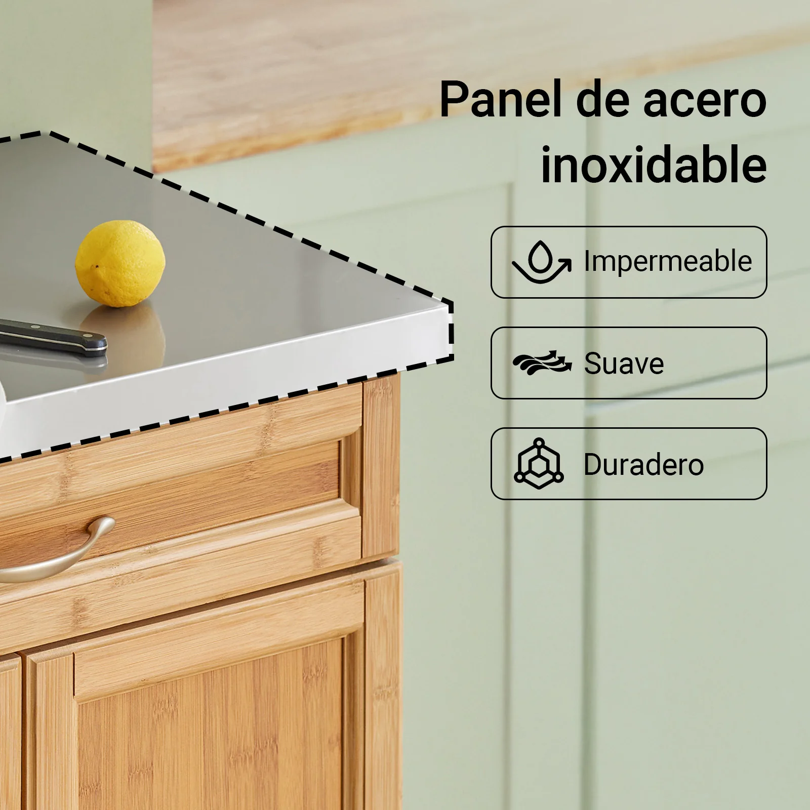 SoBuy FKW13-N Carrito de Servir con 2 Puertas y 1 cajón color madera natural - Image 5