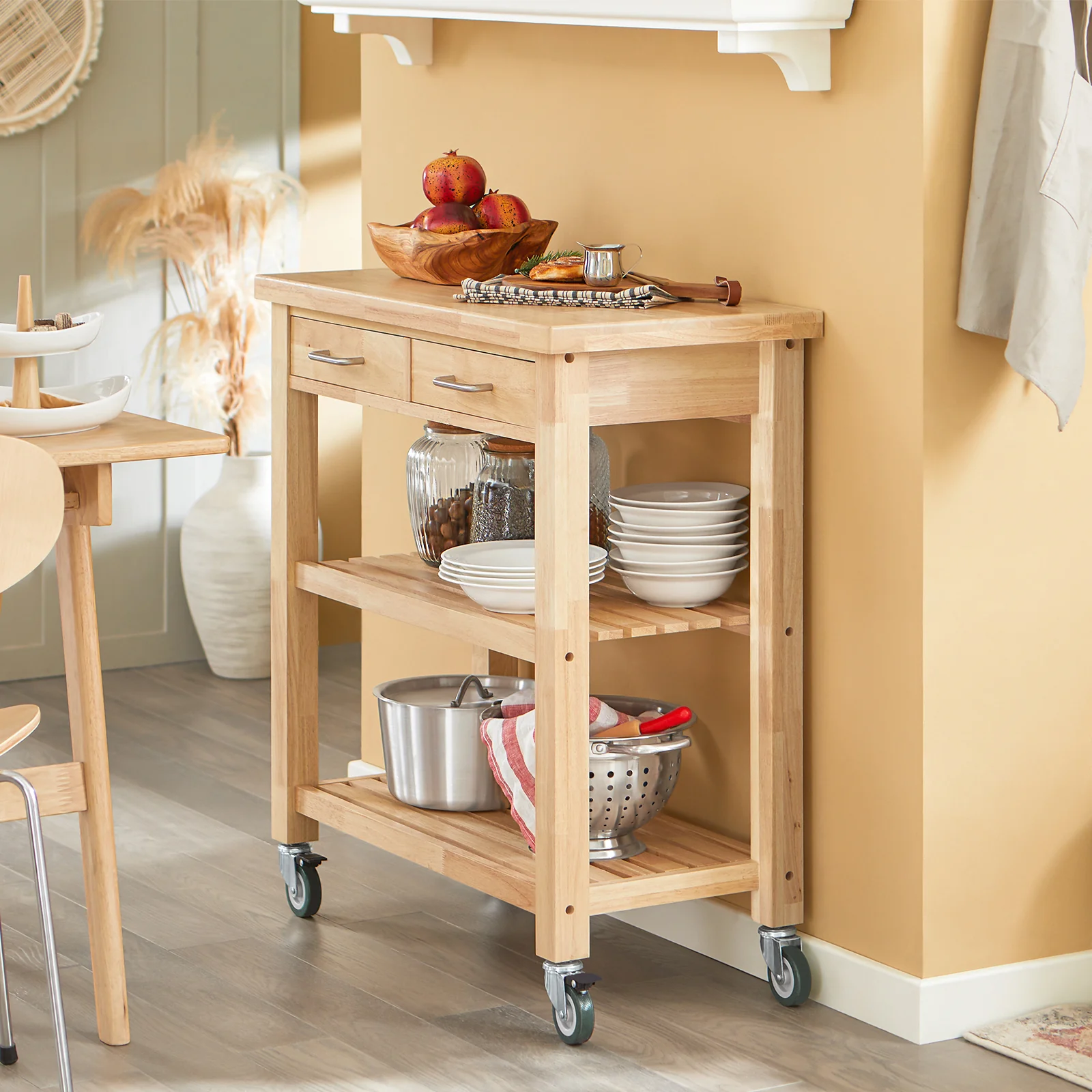 SoBuy FKW24-II-N Carro de Cocina con 2 cajones y 2 Estantes - Image 5