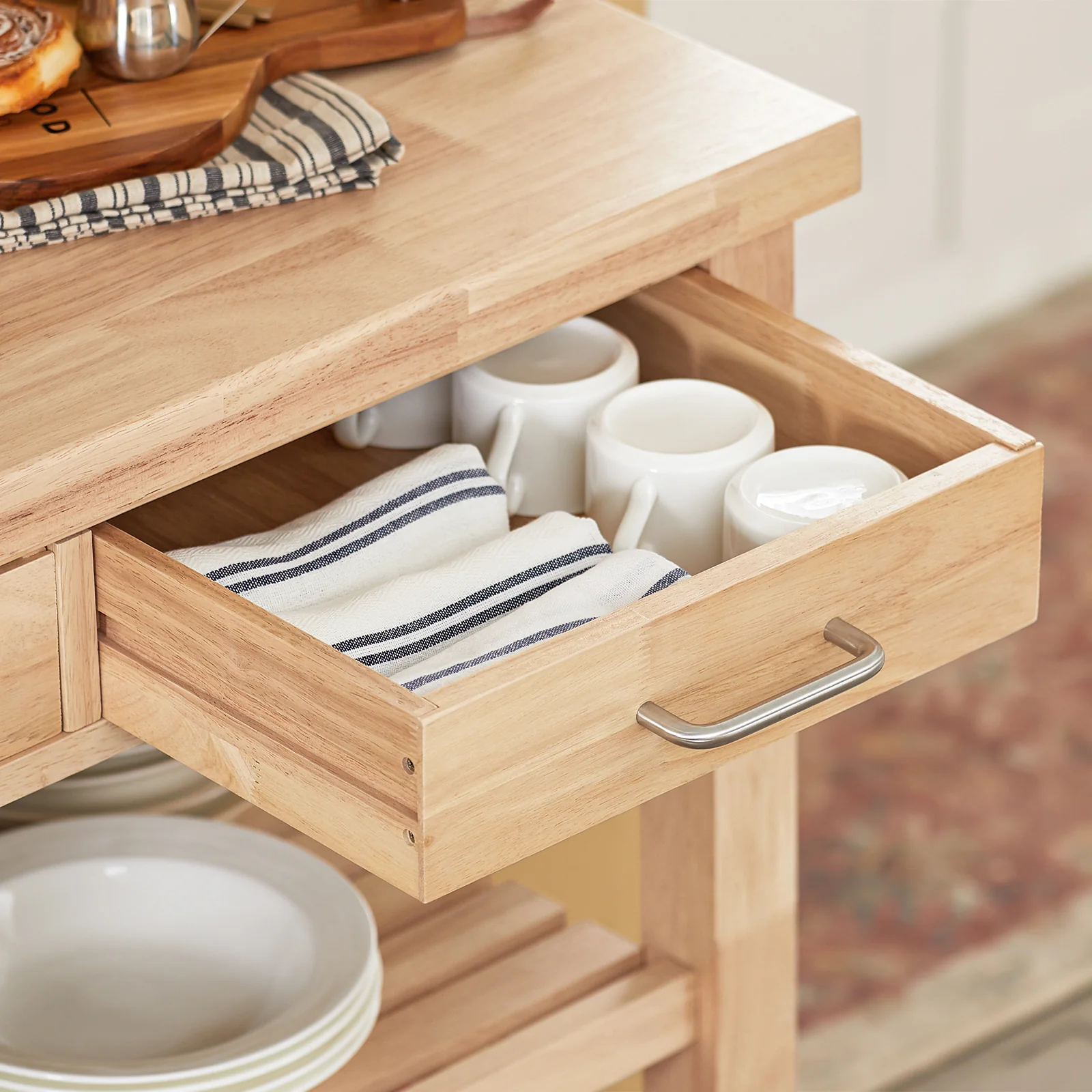 SoBuy FKW24-II-N Carro de Cocina con 2 cajones y 2 Estantes - Image 6