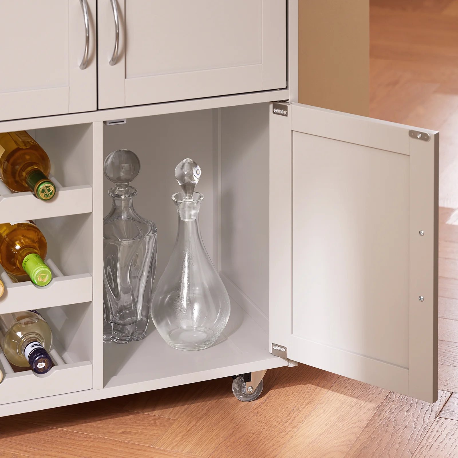 SoBuy FKW45-KA Carrito de Cocina con 3 Puertas y 1 Cajón Marrón claro - Image 8
