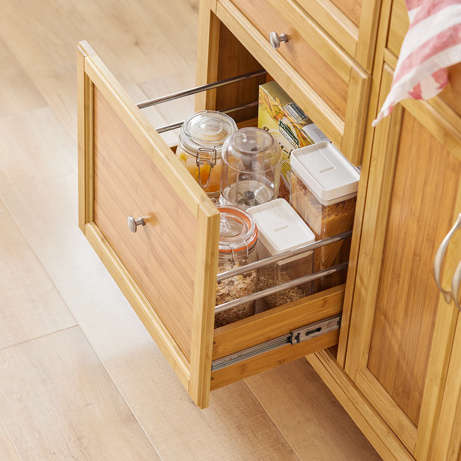 SoBuy FKW70-N Isla de Cocina con ruedas con 4 cajones y 2 Puertas - Image 6