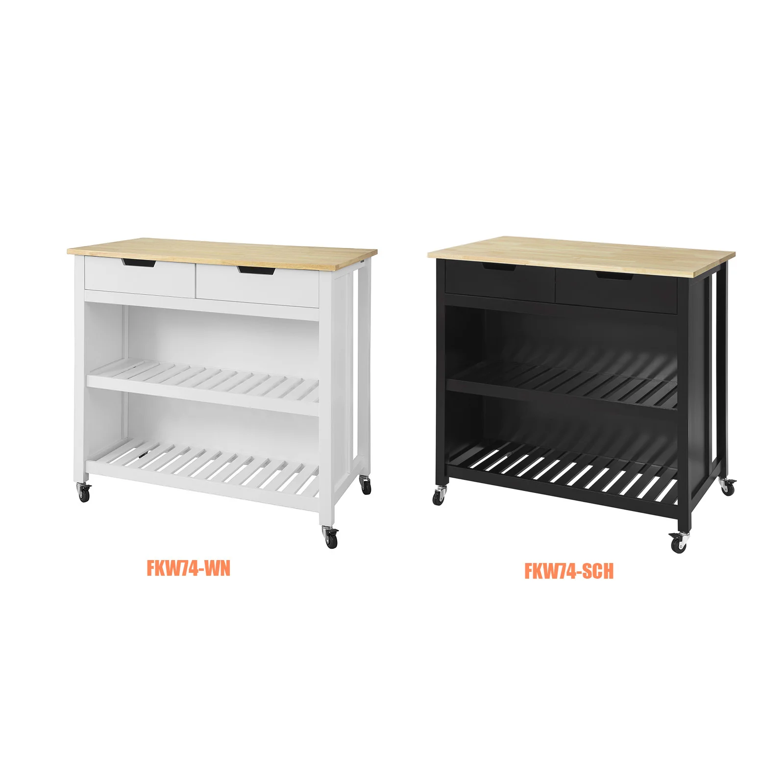 SoBuy FKW74-SCH Carrito de Cocina con 2 cajones y 2 Estantes Negro - Image 10