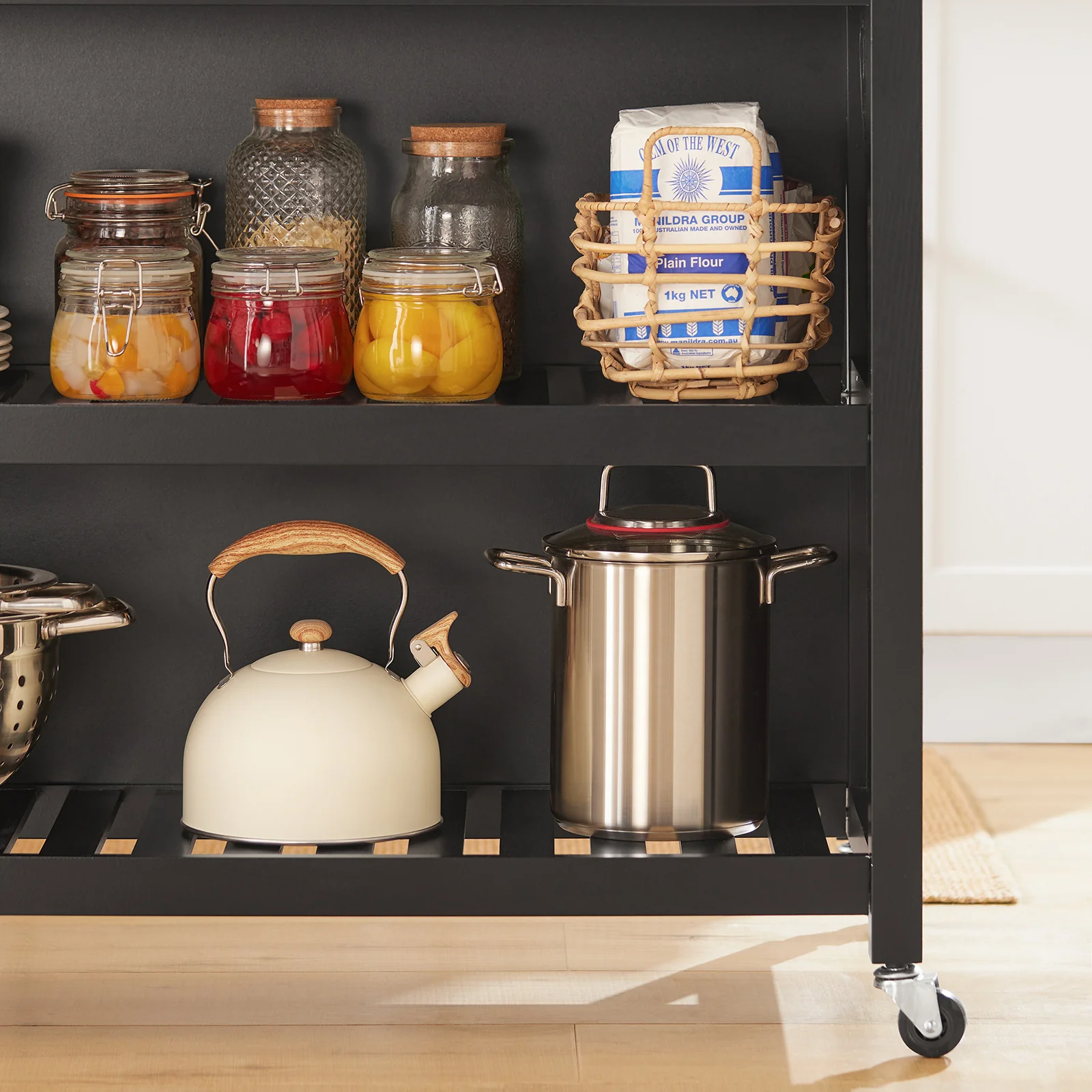 SoBuy FKW74-SCH Carrito de Cocina con 2 cajones y 2 Estantes Negro - Image 9