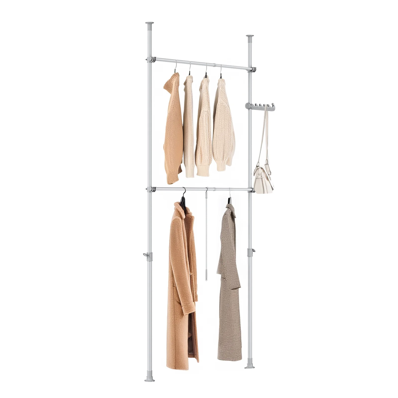 SoBuy FRG109-II-HG Perchero de Ropa Telescópico Altura Ajustable 200–295cm Gris