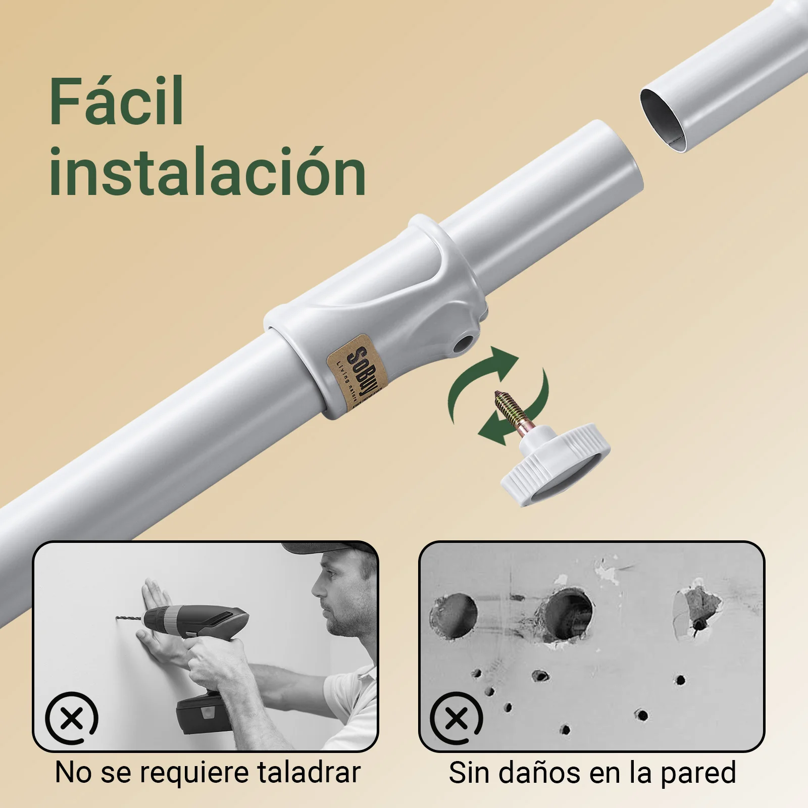 SoBuy FRG109-II-HG Perchero de Ropa Telescópico Altura Ajustable 200–295cm Gris - Image 5