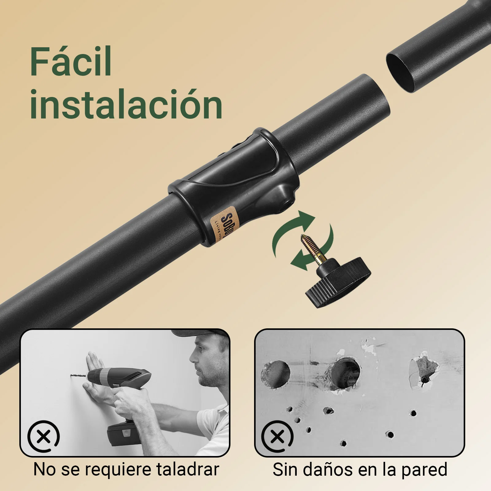SoBuy FRG109-II-SCH Perchero Extensible con 2 Niveles Negro - Image 8