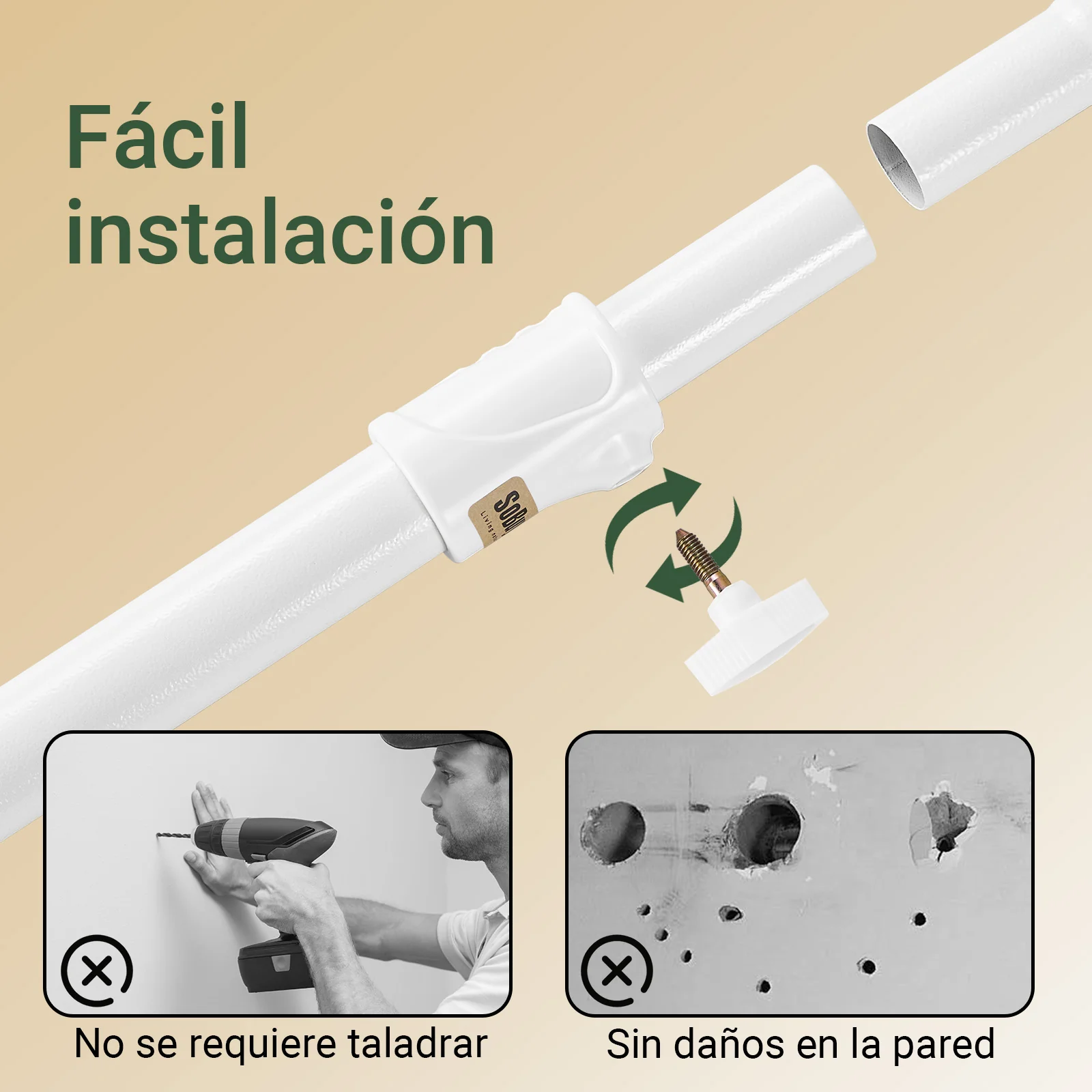 SoBuy FRG109-II-W Perchero Extensible con 2 Niveles Blanco - Image 7