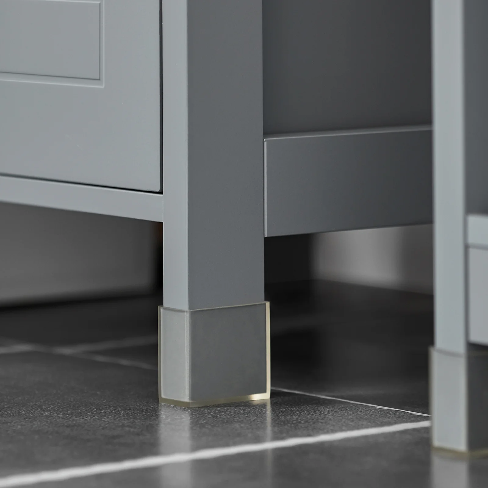 SoBuy FRG126-SG Armario alto de Baño con 3 Estantes y 2 cajones Gris - Image 8