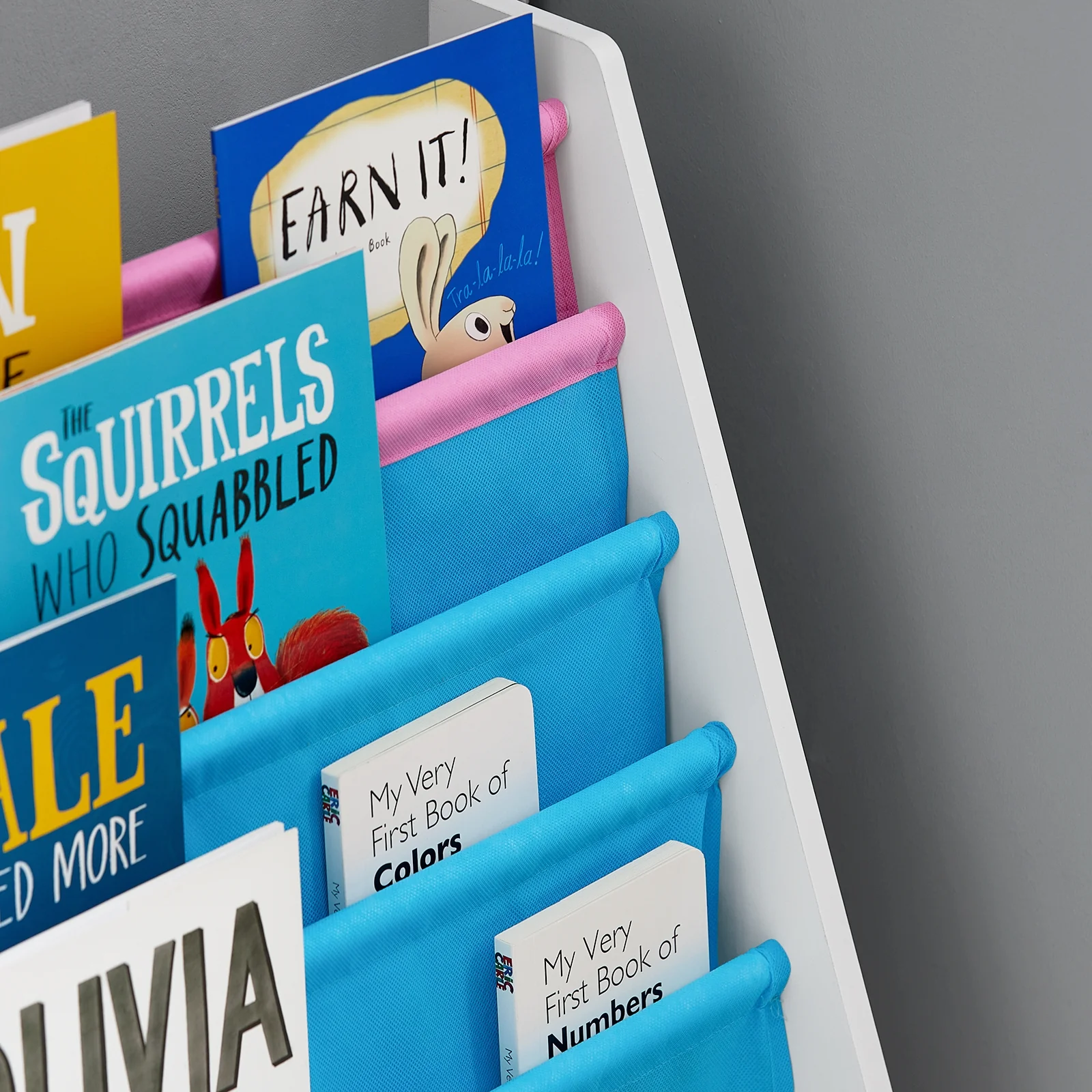 SoBuy FRG225-F Librería Infantil para niños con 4 boslas de azúl y rosa - Image 7