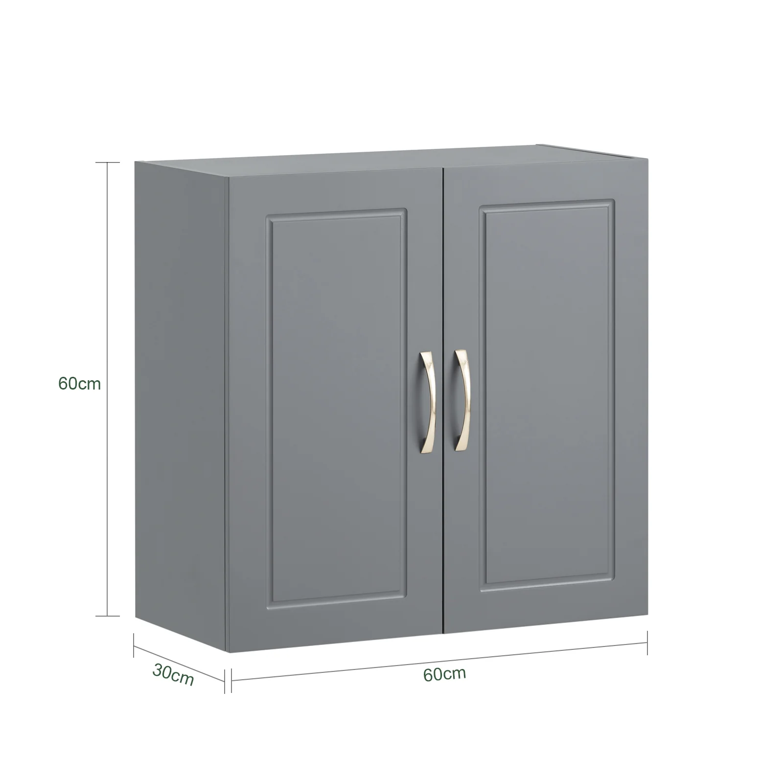 SoBuy FRG231-DG Mueble de Pared Armario suspendido con 2 Puertas Gris - Image 3