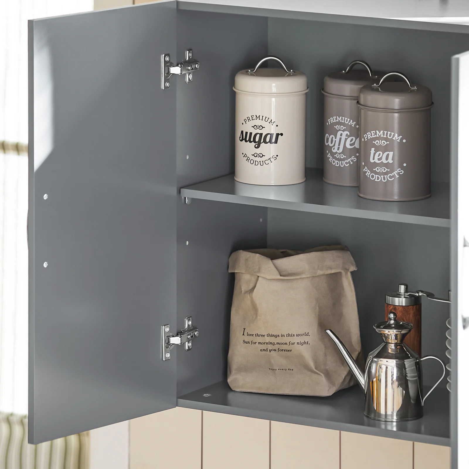 SoBuy FRG231-DG Mueble de Pared Armario suspendido con 2 Puertas Gris - Image 7