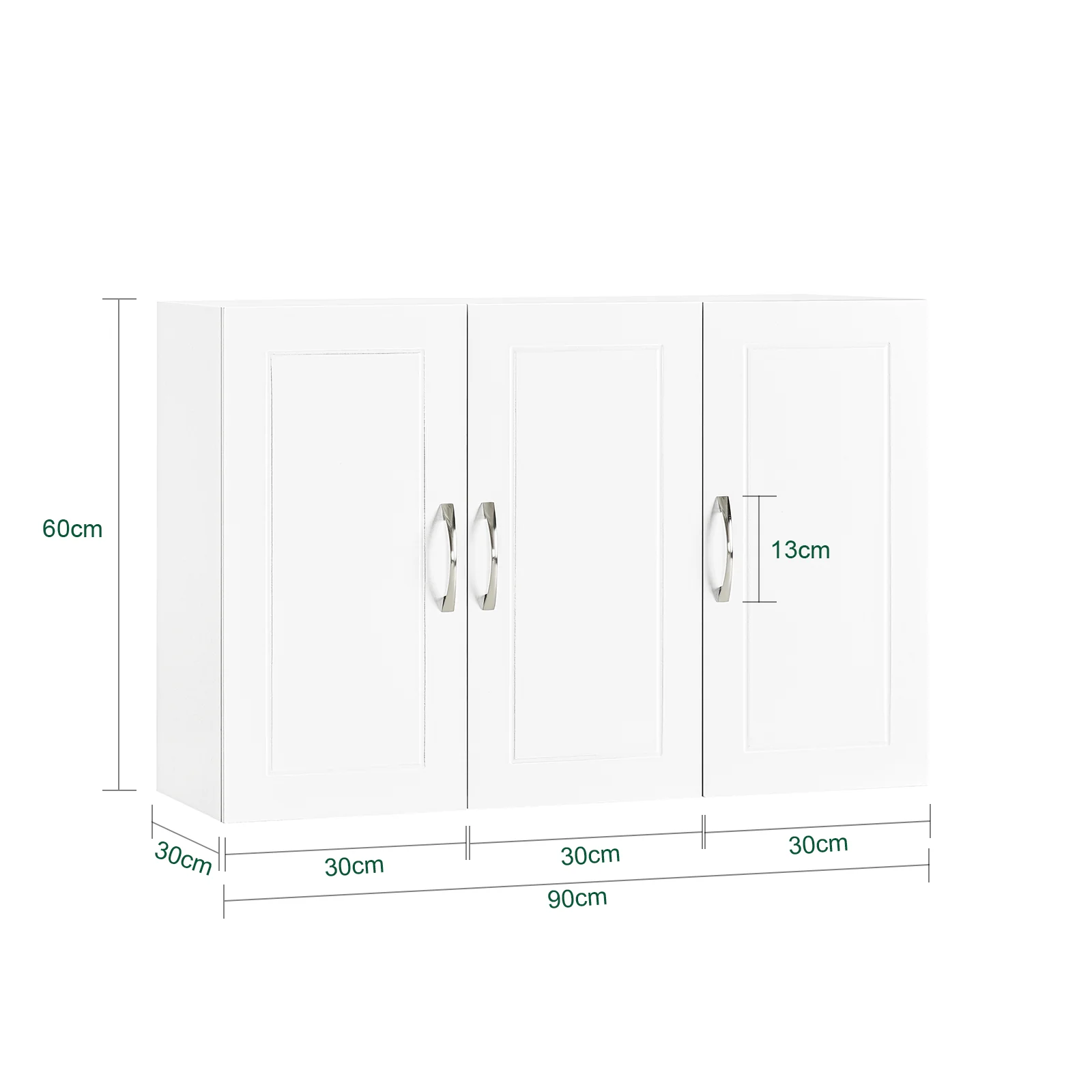 SoBuy FRG231-L-W Armario Suspendido con 3 Puertas Blanco - Image 3