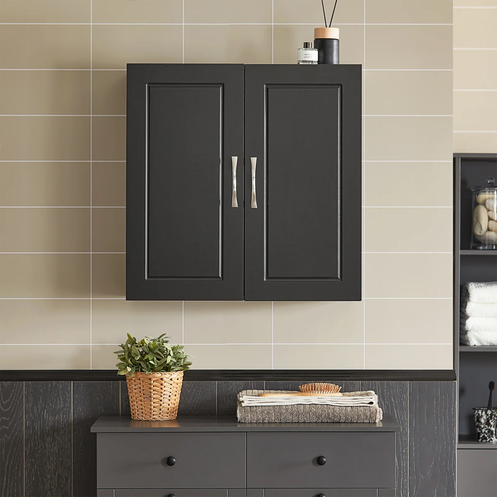 SoBuy FRG231-SCH Mueble de Pared Armario suspendido con 2 Puertas Negro - Image 10