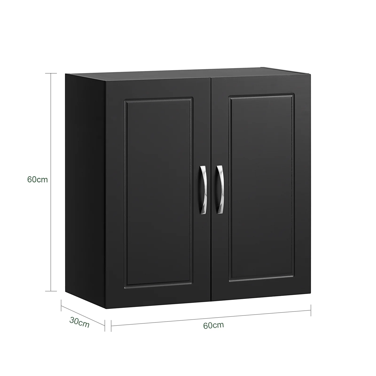 SoBuy FRG231-SCH Mueble de Pared Armario suspendido con 2 Puertas Negro - Image 3