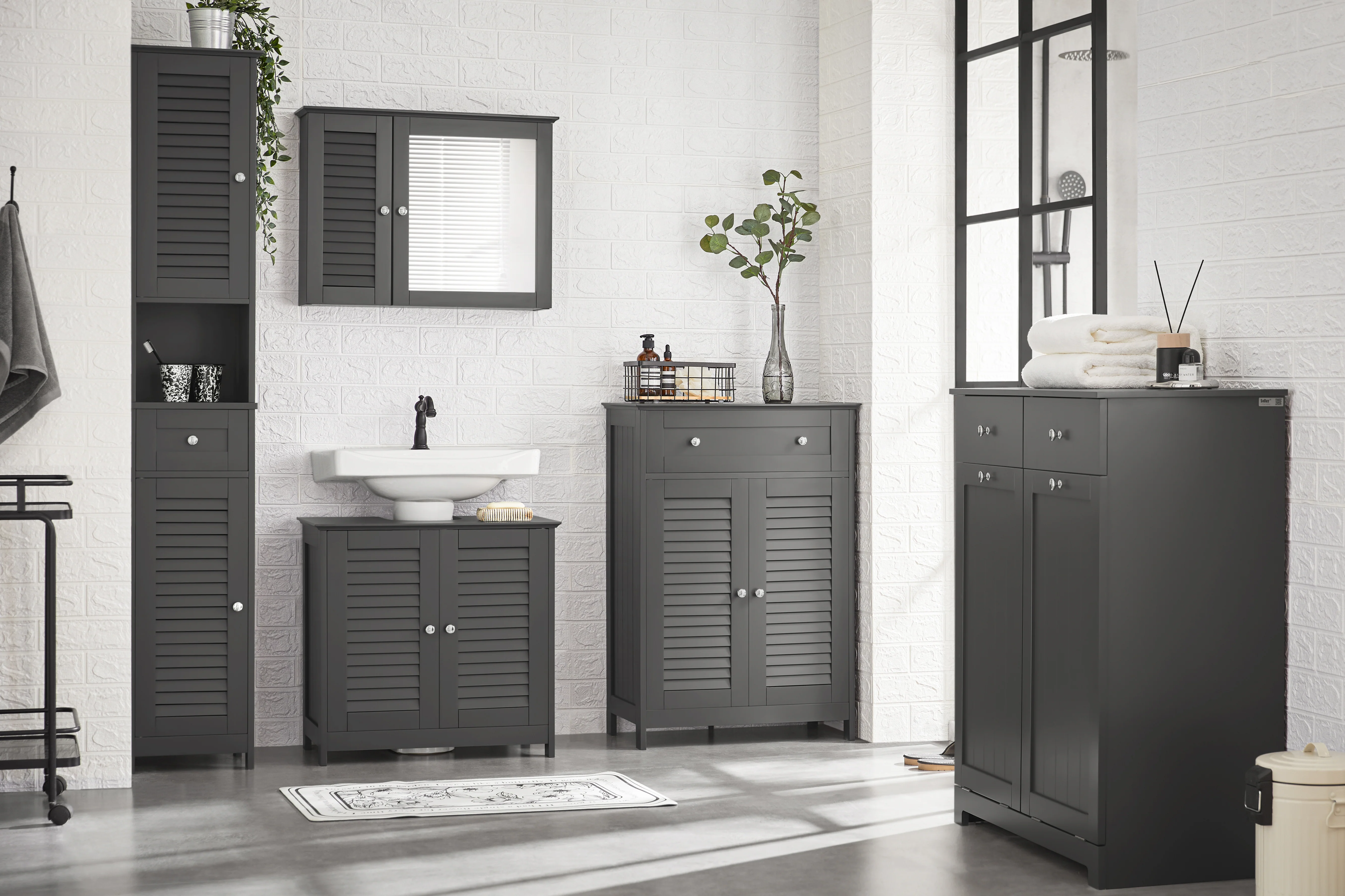 SoBuy FRG237-II-DG Mueble para Debajo del Lavabo Gris Oscuro - Image 4