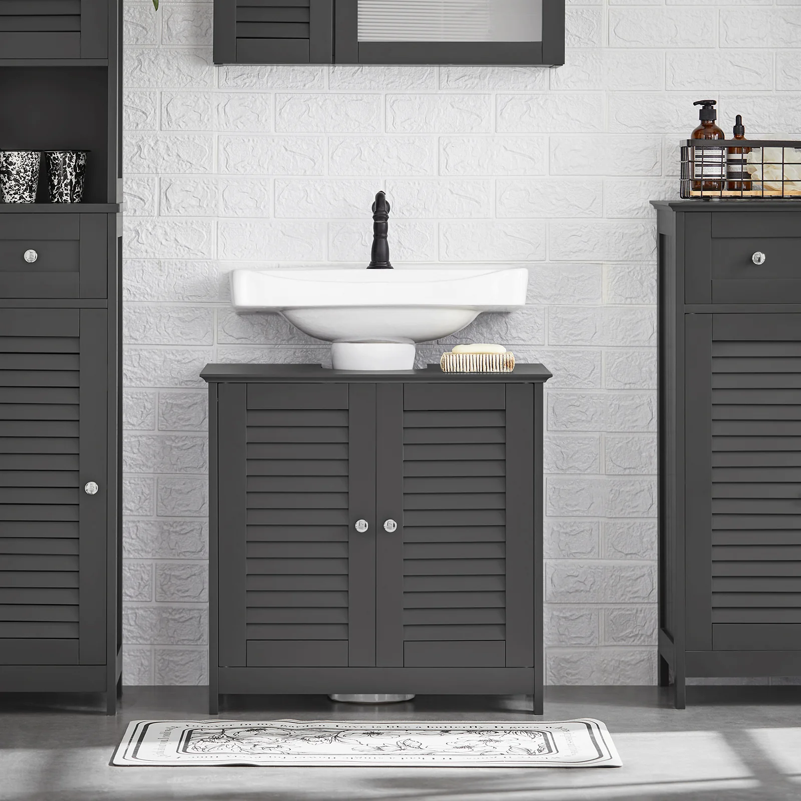 SoBuy FRG237-II-DG Mueble para Debajo del Lavabo Gris Oscuro - Image 5
