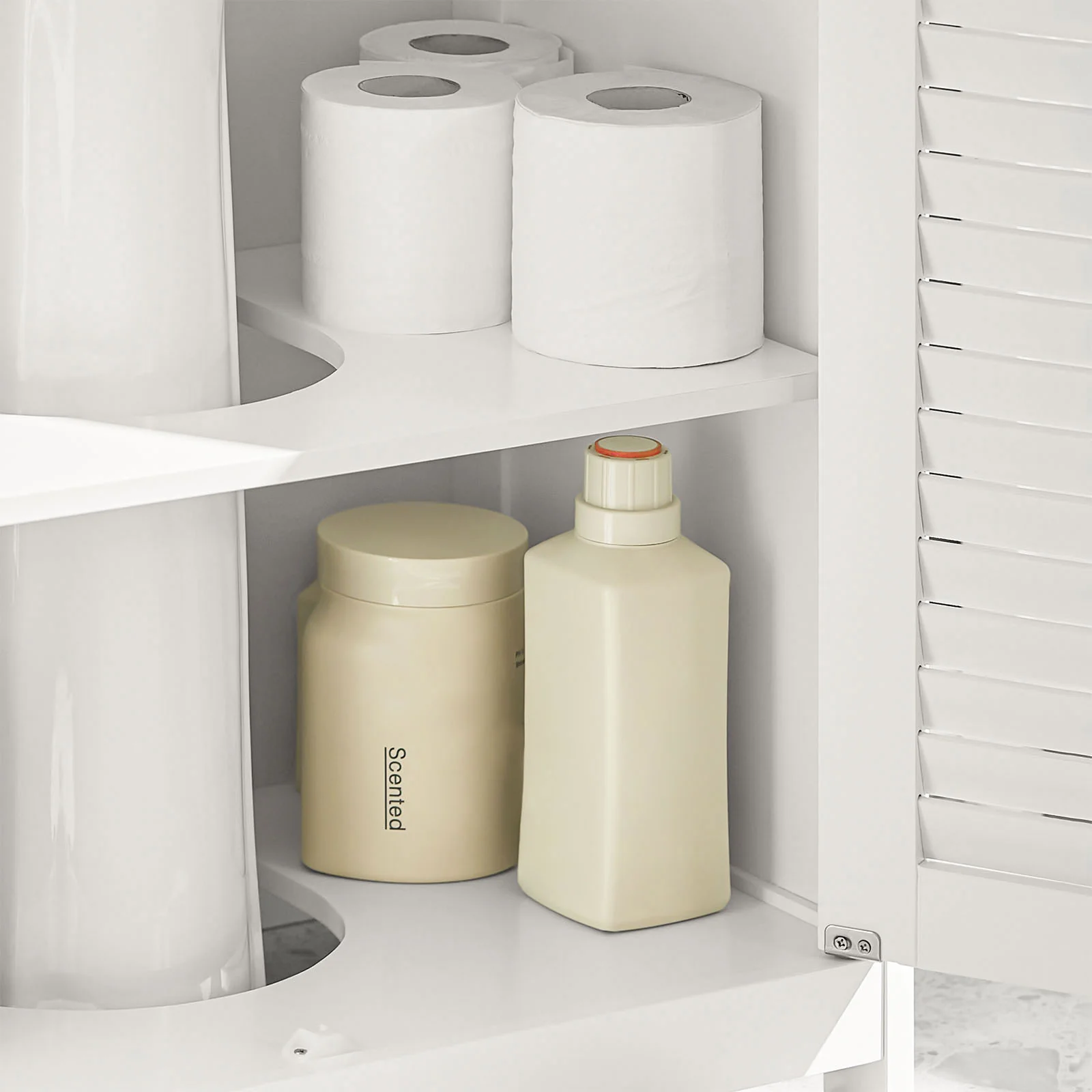 SoBuy FRG237-II-W Armario para Debajo del Lavabo 2 Estante y 2 Puertas Blanco - Image 6