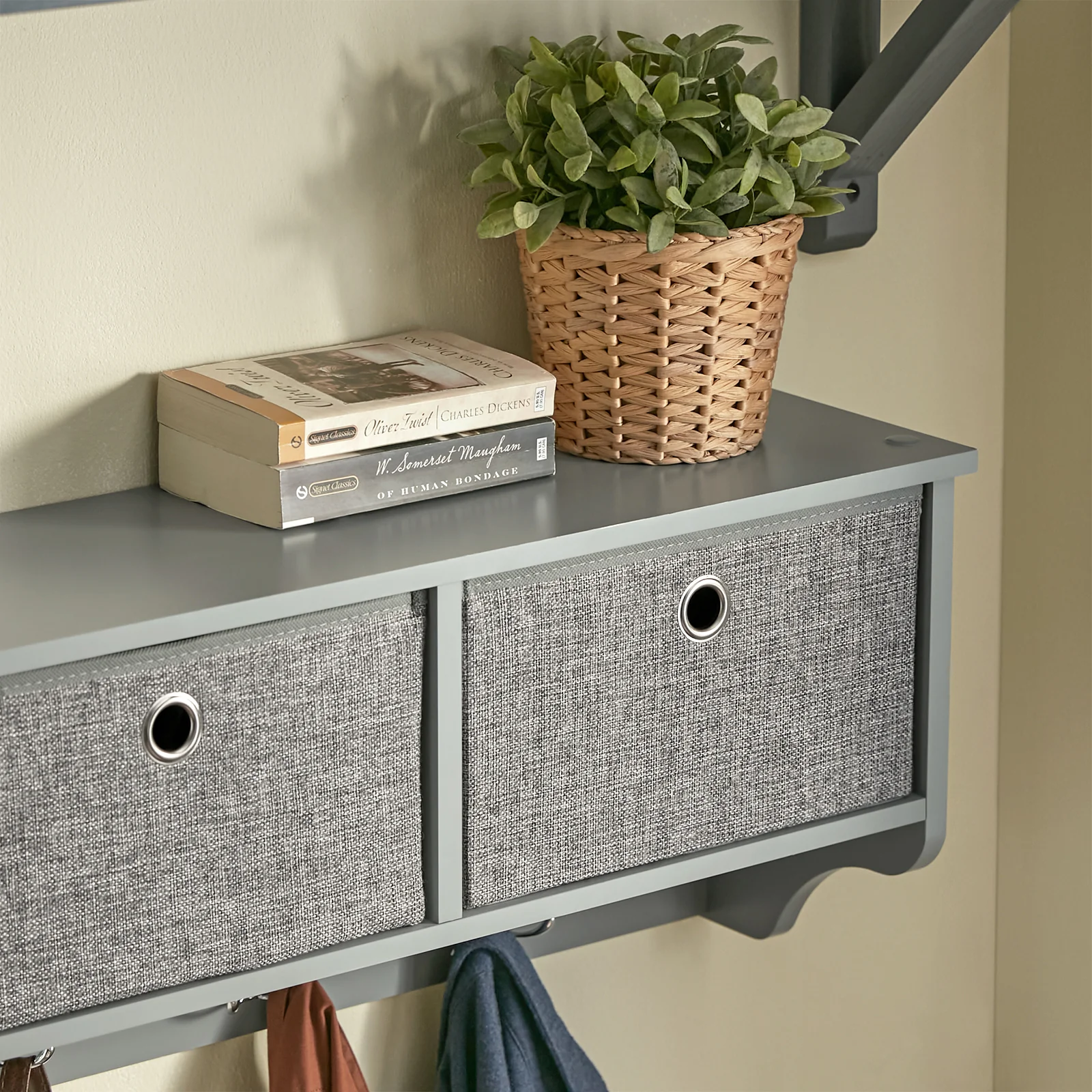 SoBuy FRG282-HG Perchero moderno de pared con 5 Ganchos y 3 cajones - Image 9