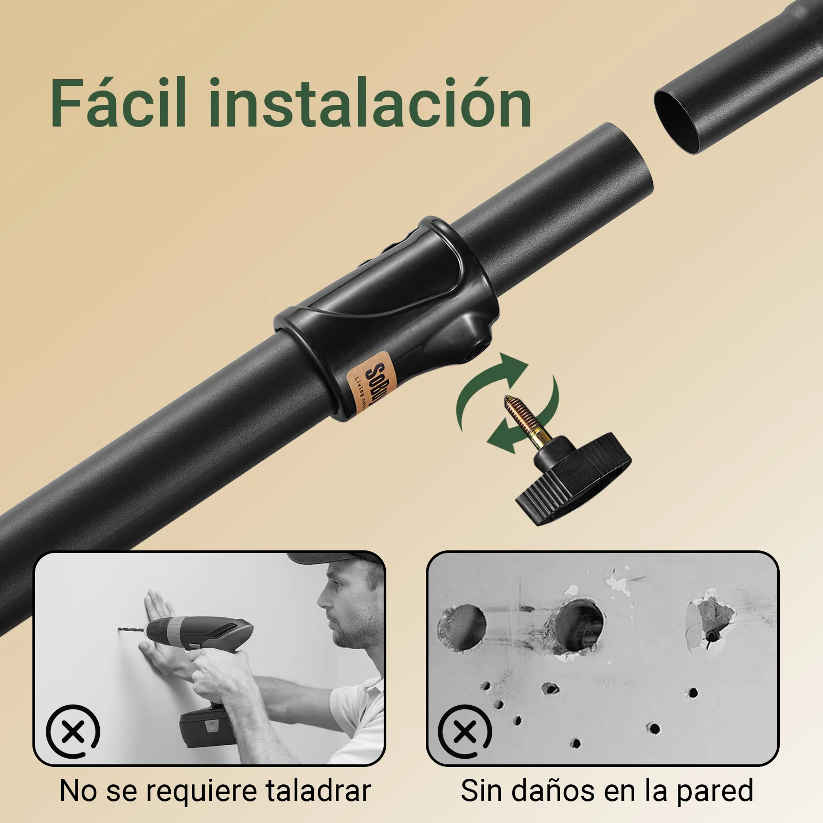 SoBuy FRG34-II-SCH Perchero Telescopico de Ropa con 3 barras y 3 cestas Negro - Image 7