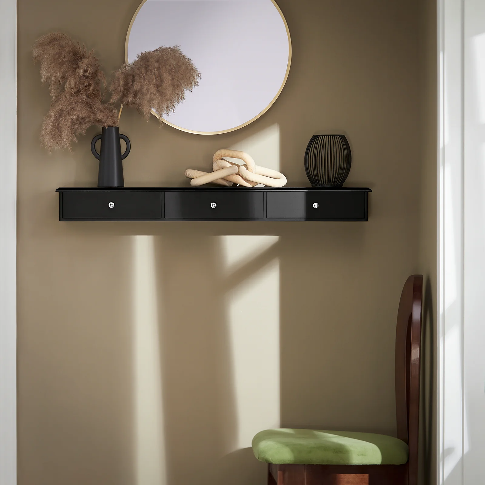 SoBuy FRG43-L-SCH Estante de Pared con 3 Cajones Negro - Image 2