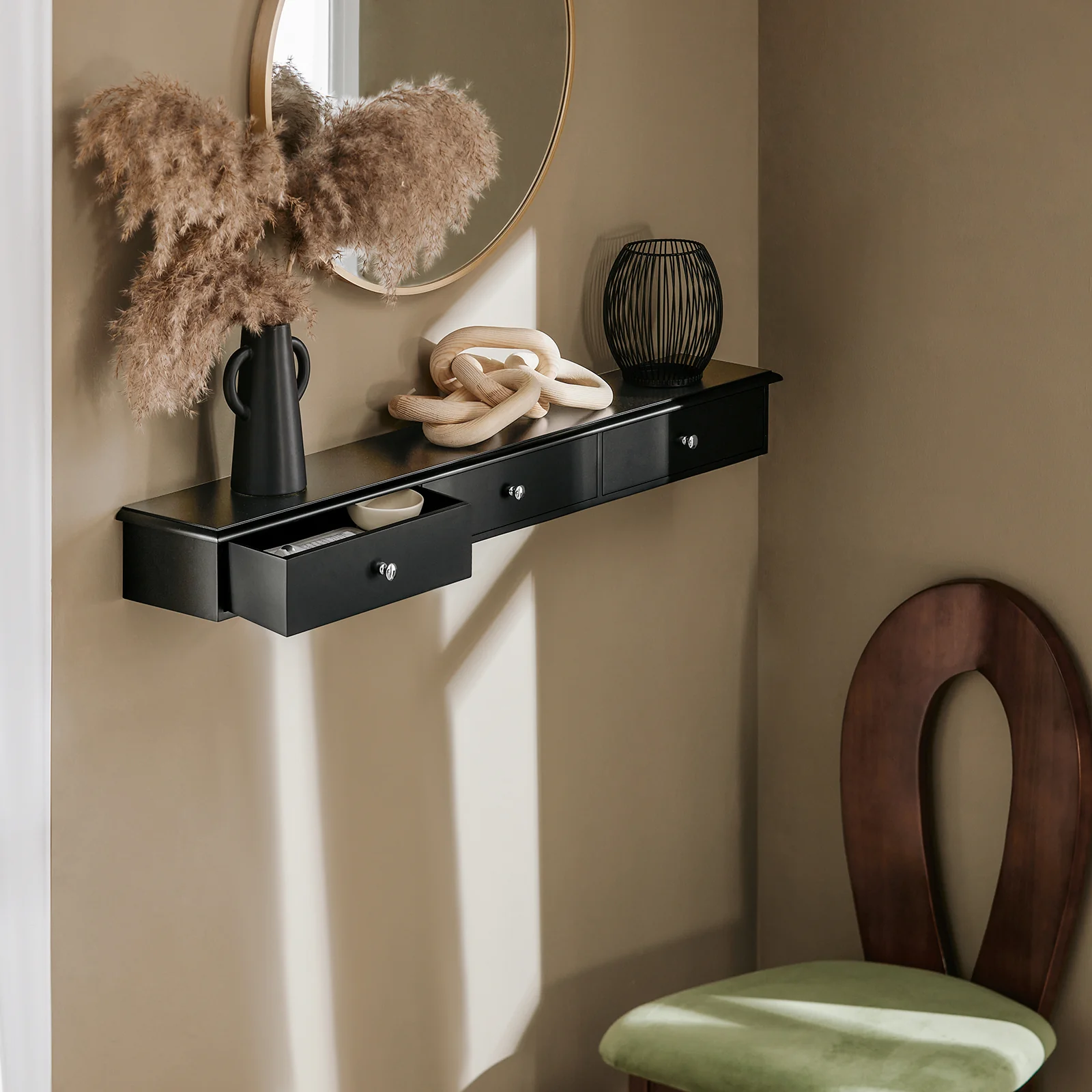 SoBuy FRG43-L-SCH Estante de Pared con 3 Cajones Negro - Image 4