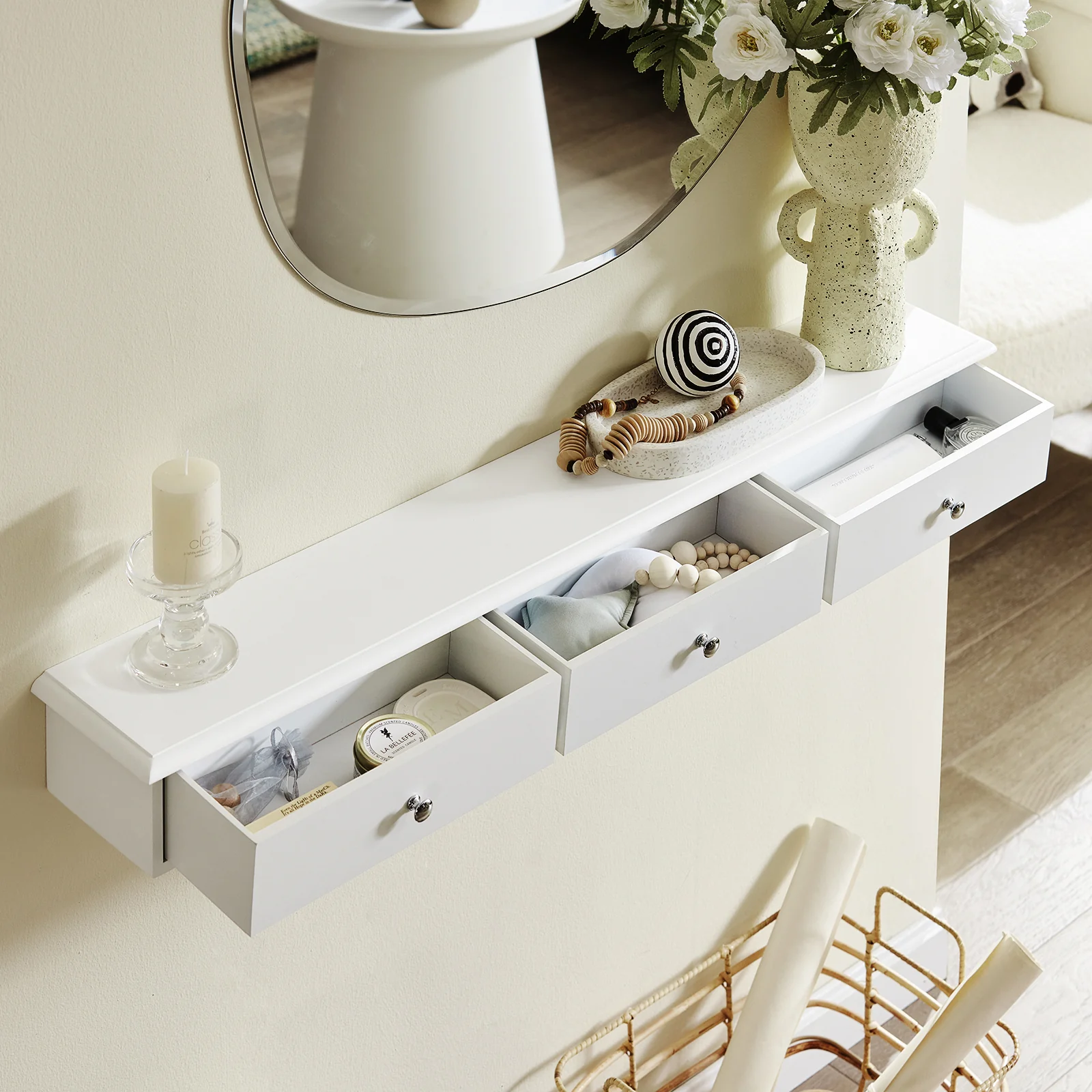 SoBuy FRG43-L-W Estantes de Pared con 3 cajones Blanco - Image 5