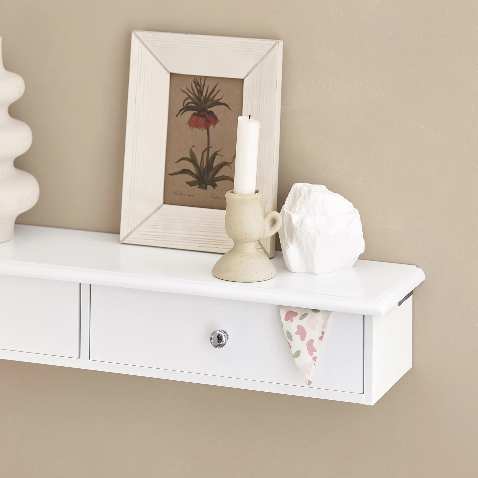 SoBuy FRG43-W Estantes de Pared Perchero de pared con 2 cajones MDF Blanco - Image 7