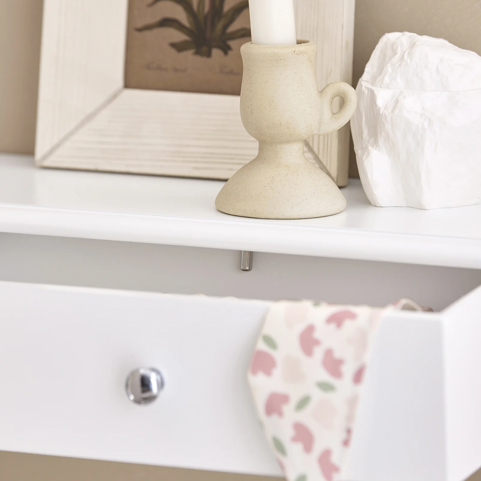 SoBuy FRG43-W Estantes de Pared Perchero de pared con 2 cajones MDF Blanco - Image 9