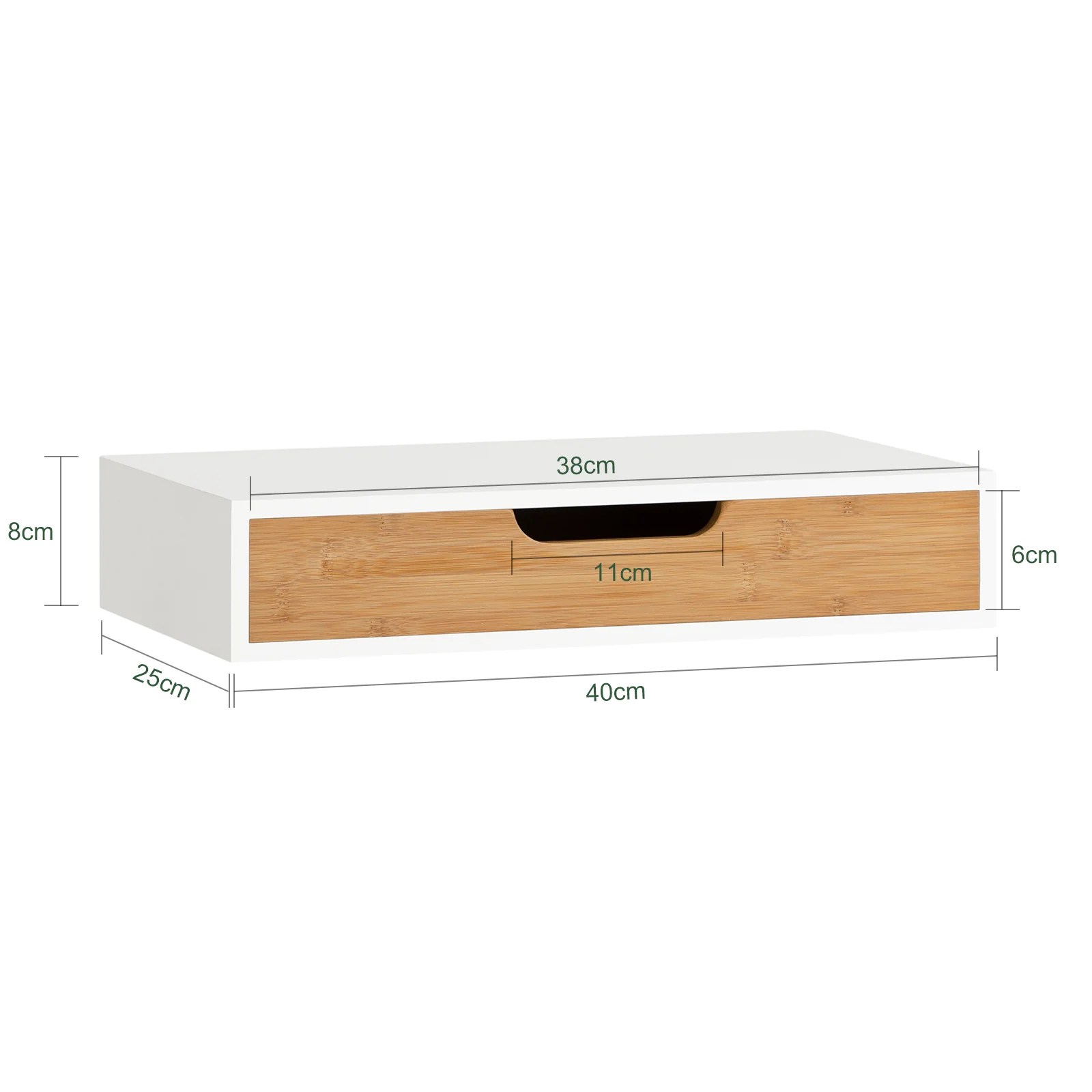 SoBuy FRG92-WN Estante de pared con cajón Blanco y bambú natural - Image 3
