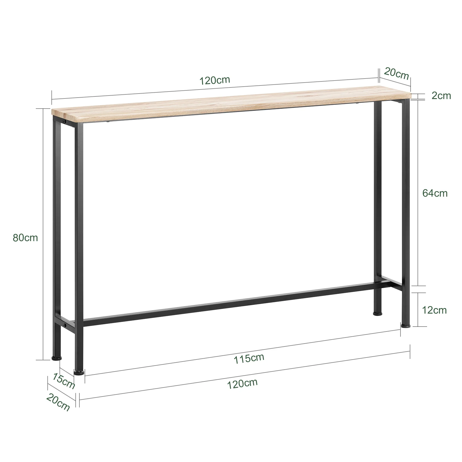 SoBuy FSB19-XL-Z Mesa de Entrada Recibidor 120 x 20 x 80 cm - Image 3