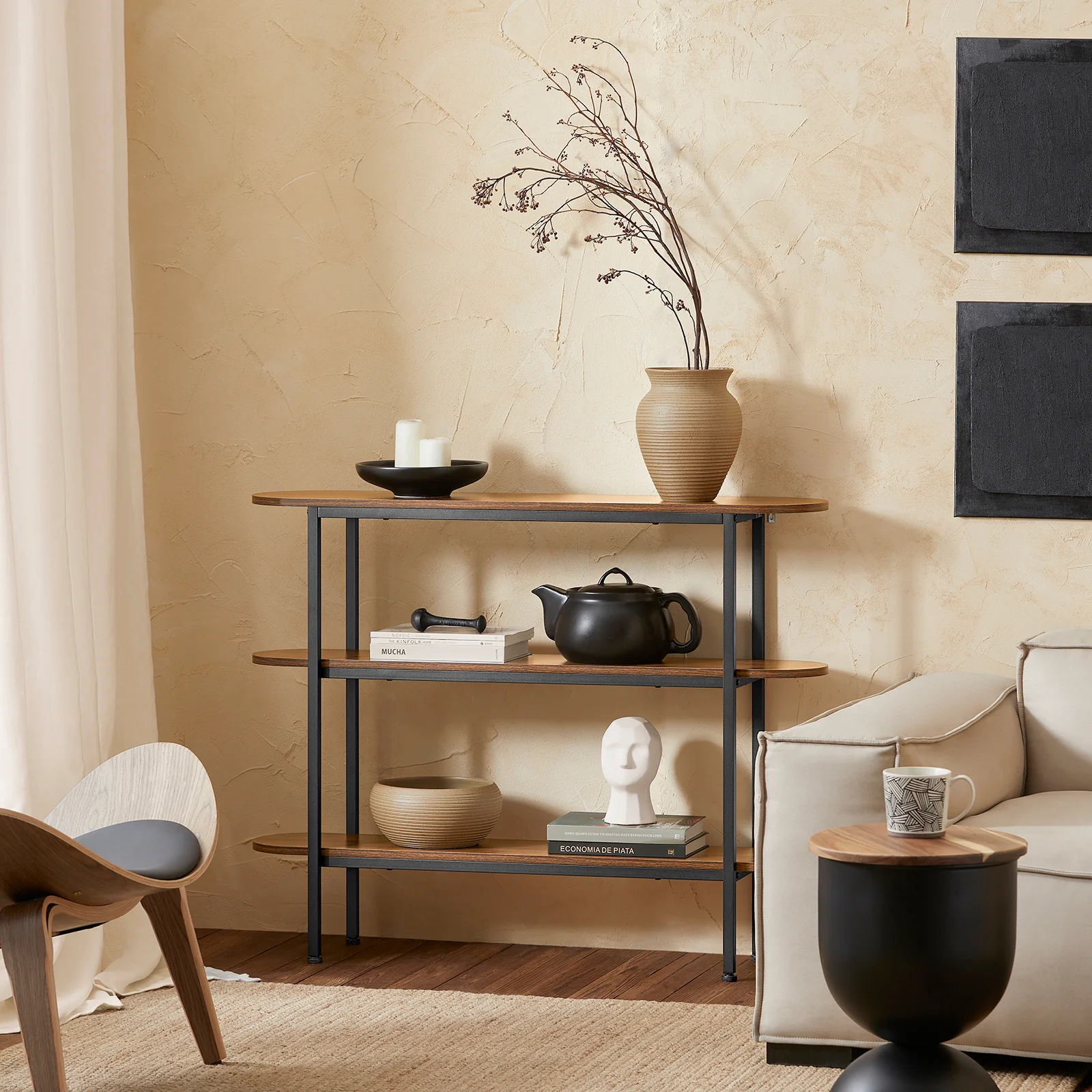 SoBuy FSB67-WS Mesa de Consola con 3 Estantes 110 x 25 x 86 cm - Image 4