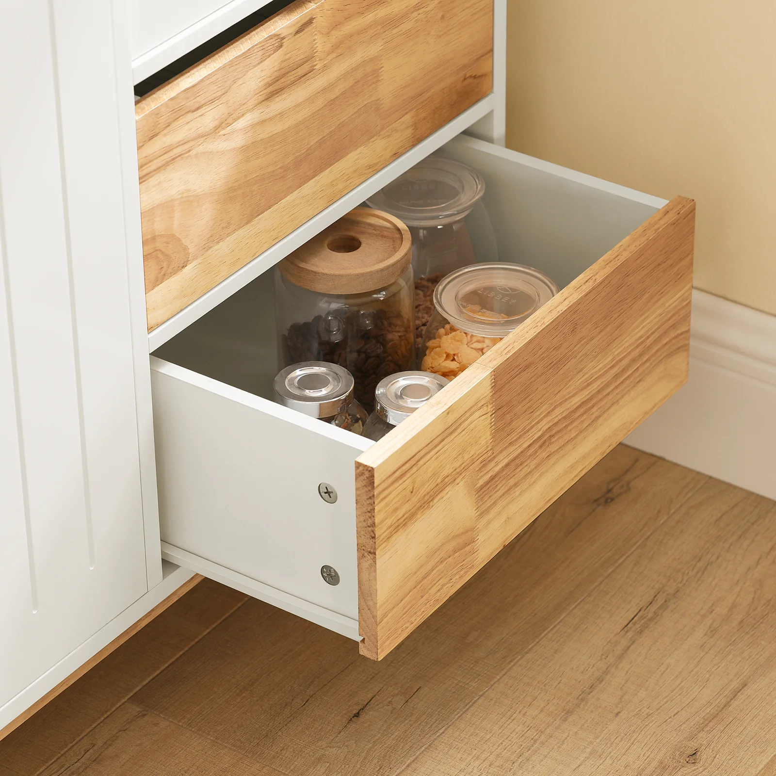 SoBuy FSB75-WN Aparador de Cocina Buffet para Entrada con 3 Puertas y 2 Cajones - Image 7
